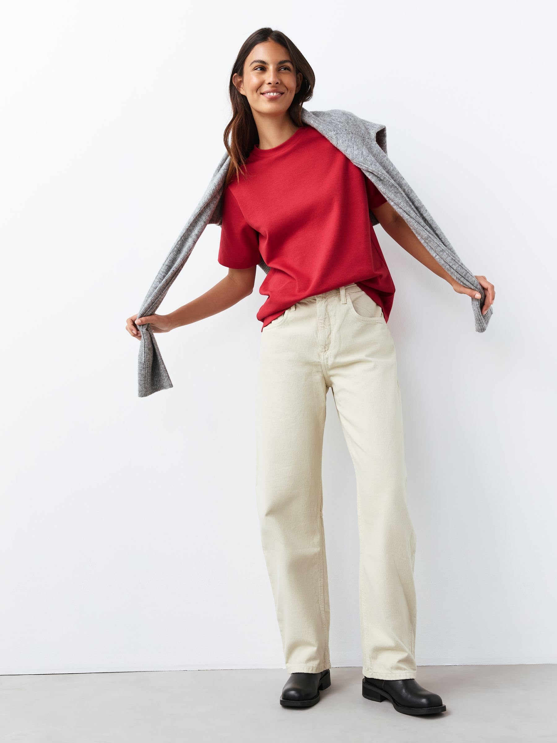 Next T-Shirt Girocollo Pesante Donna 46 Cotone