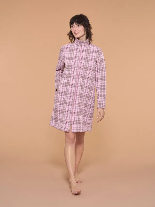 Ragno vestaglia tartan corta zip Fant. Mauve Mist