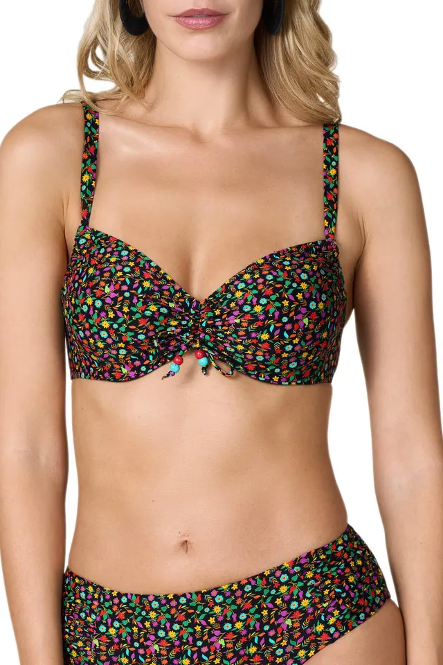 Goldenpoint Wonderland coulisse con ferretto top bikini fantasia floreale