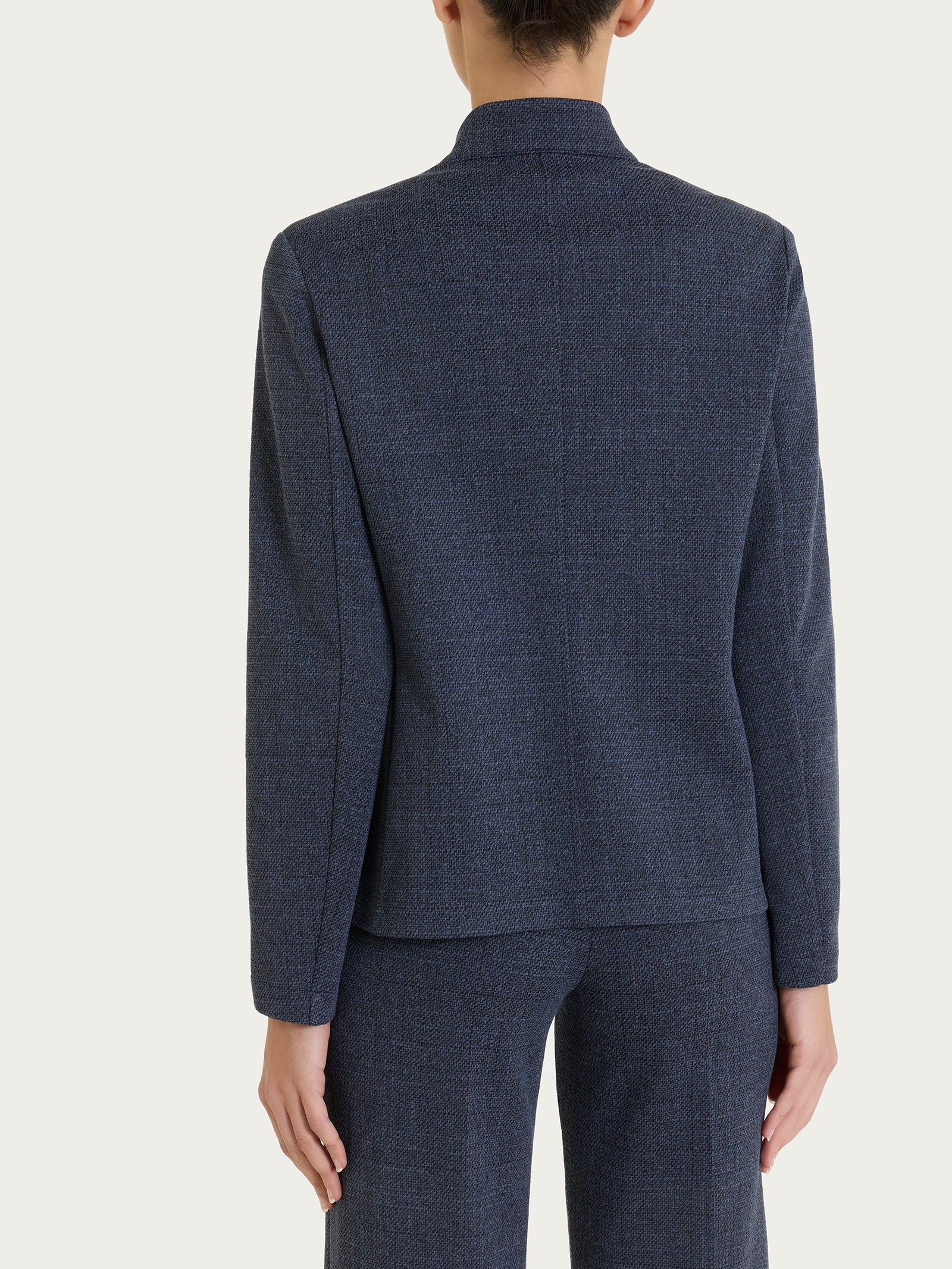 Ragno Blazer corto jacquard micro check Fant.Bleu