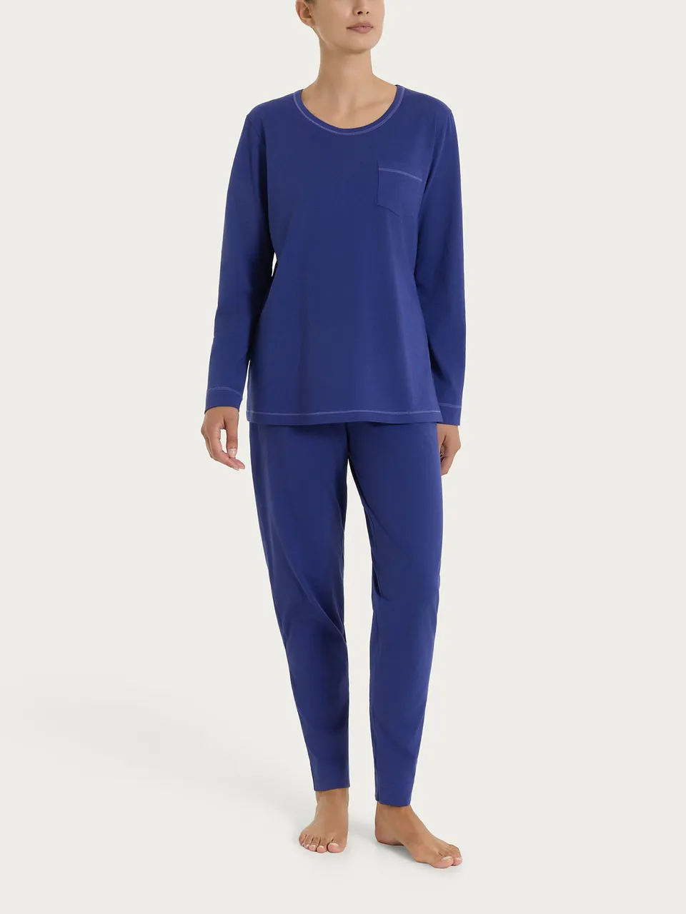 Ragno Jersey Cotone pigiama lungo girocollo navy blue