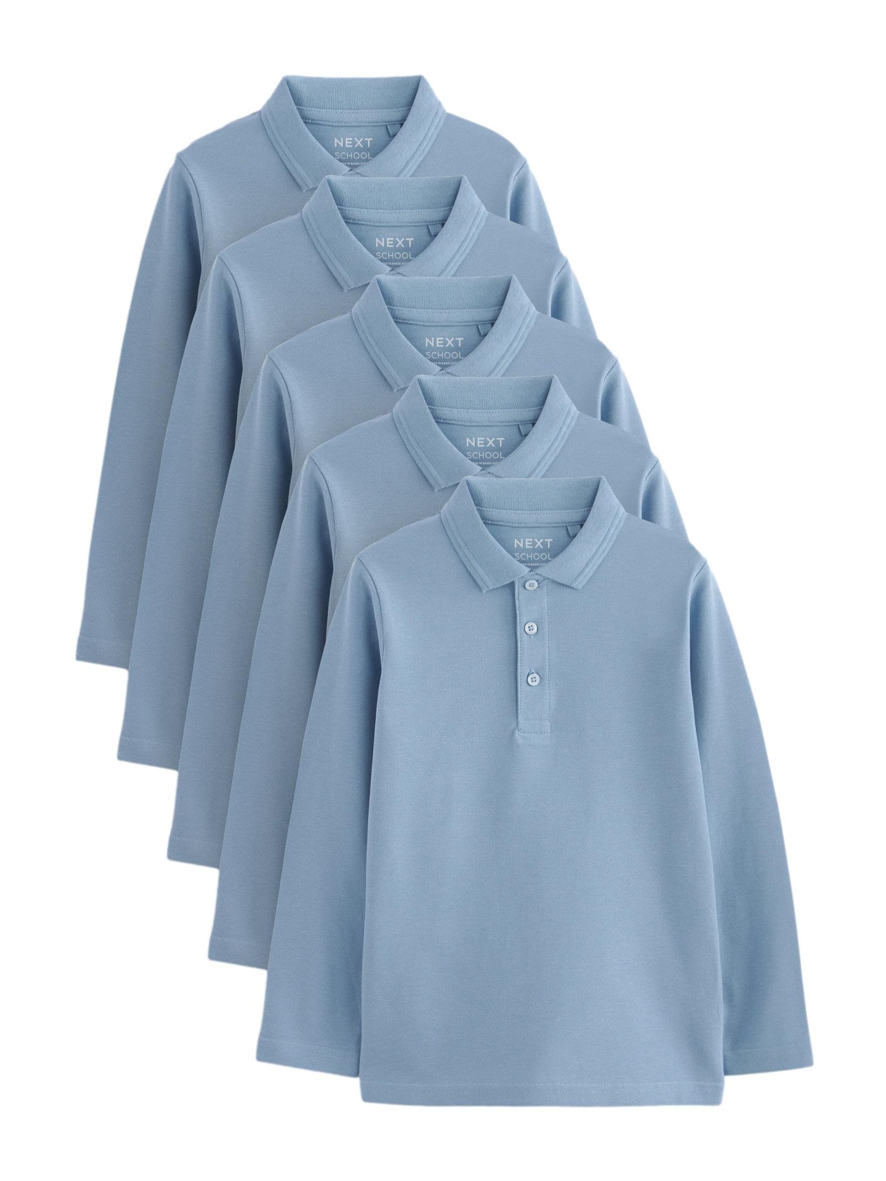 Next Polo Scuola Manica Lunga Bambino 5 Pezzi 98 Cotone