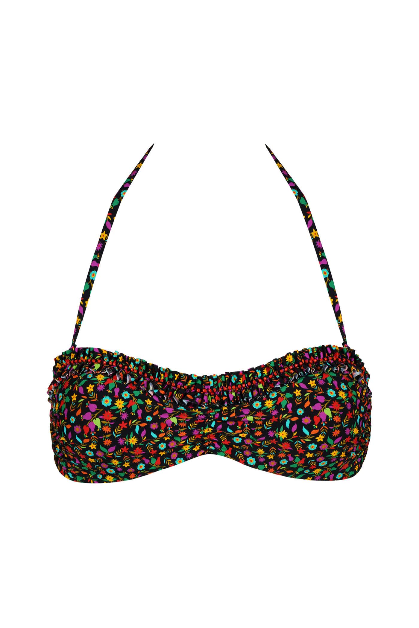Goldenpoint Wonderland top bikini fascia floreale rouches