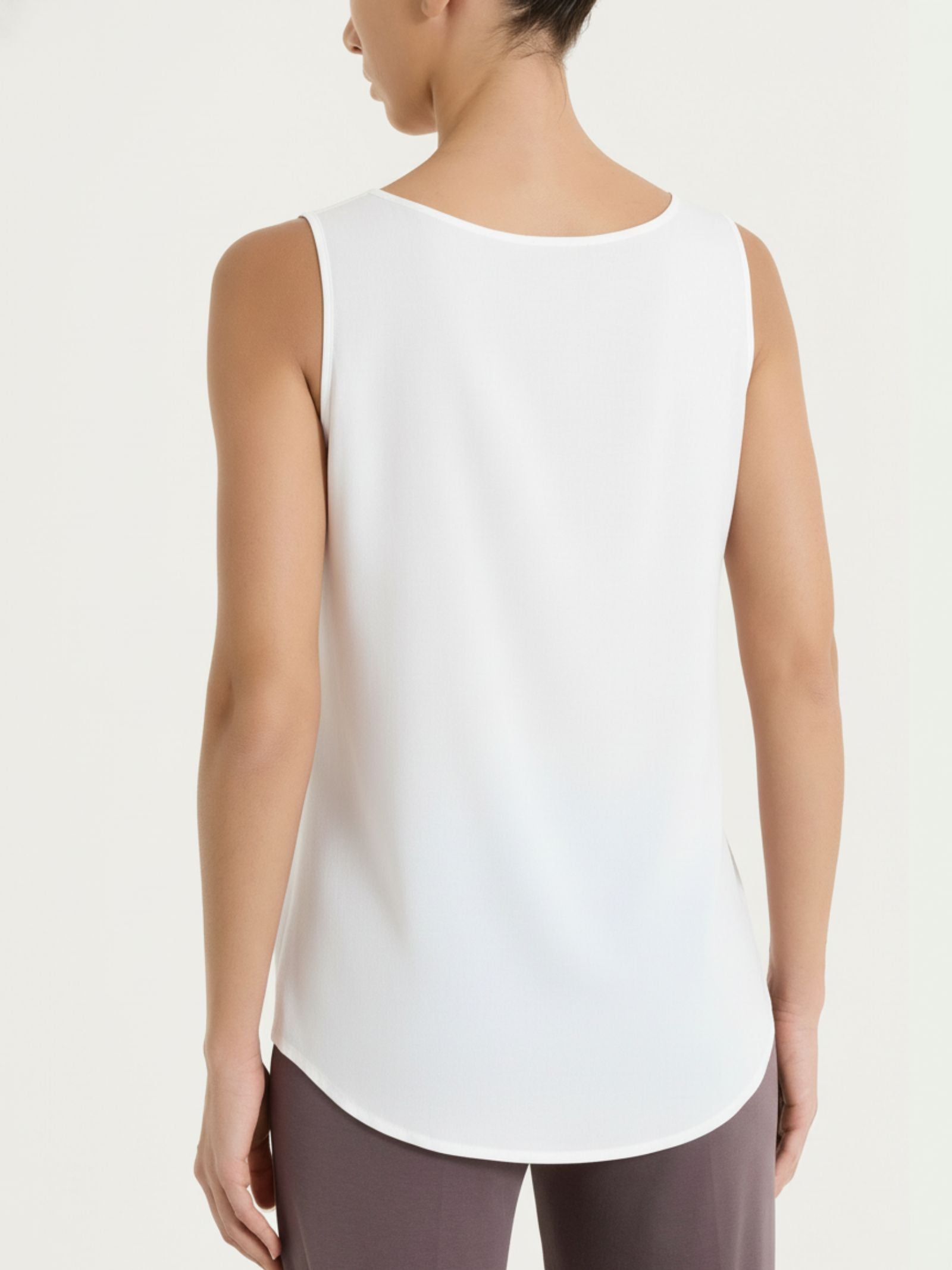 Ragno Top Spalla Larga voile stretch Bianco