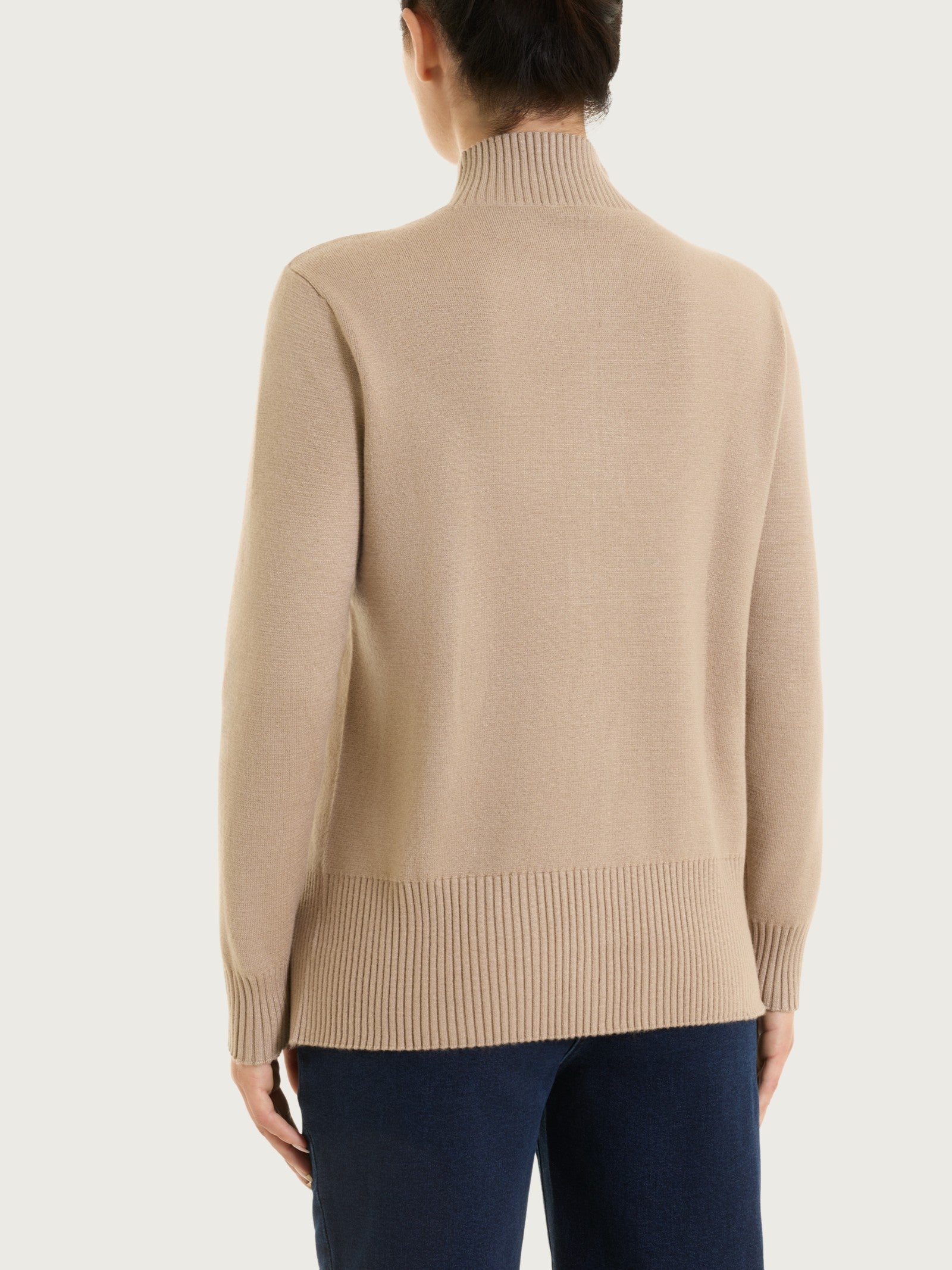 Ragno Super Soft cardigan zip asimmetrico Cammello