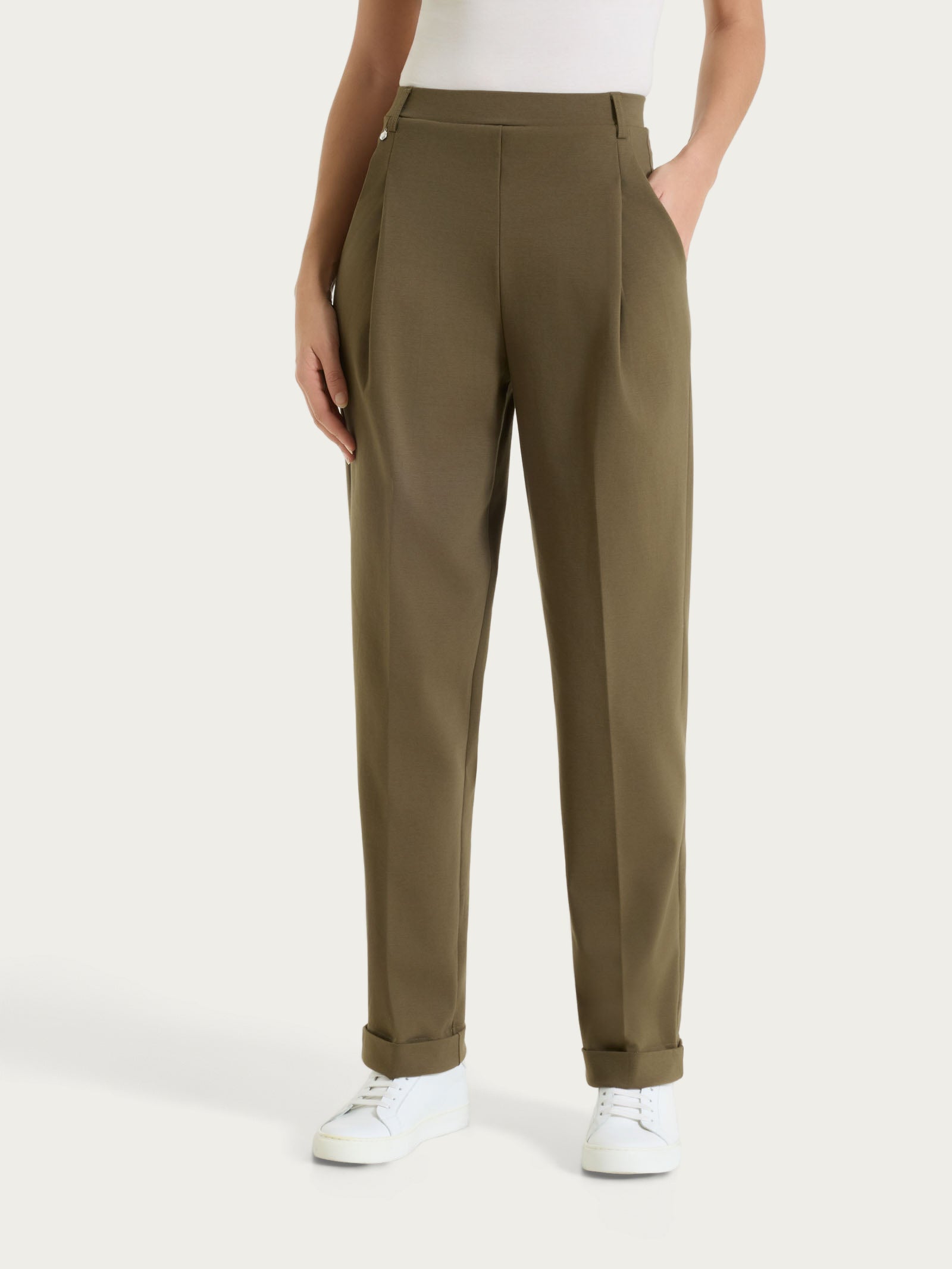 Ragno Compact Light pantalone carota Dark Olive tapered