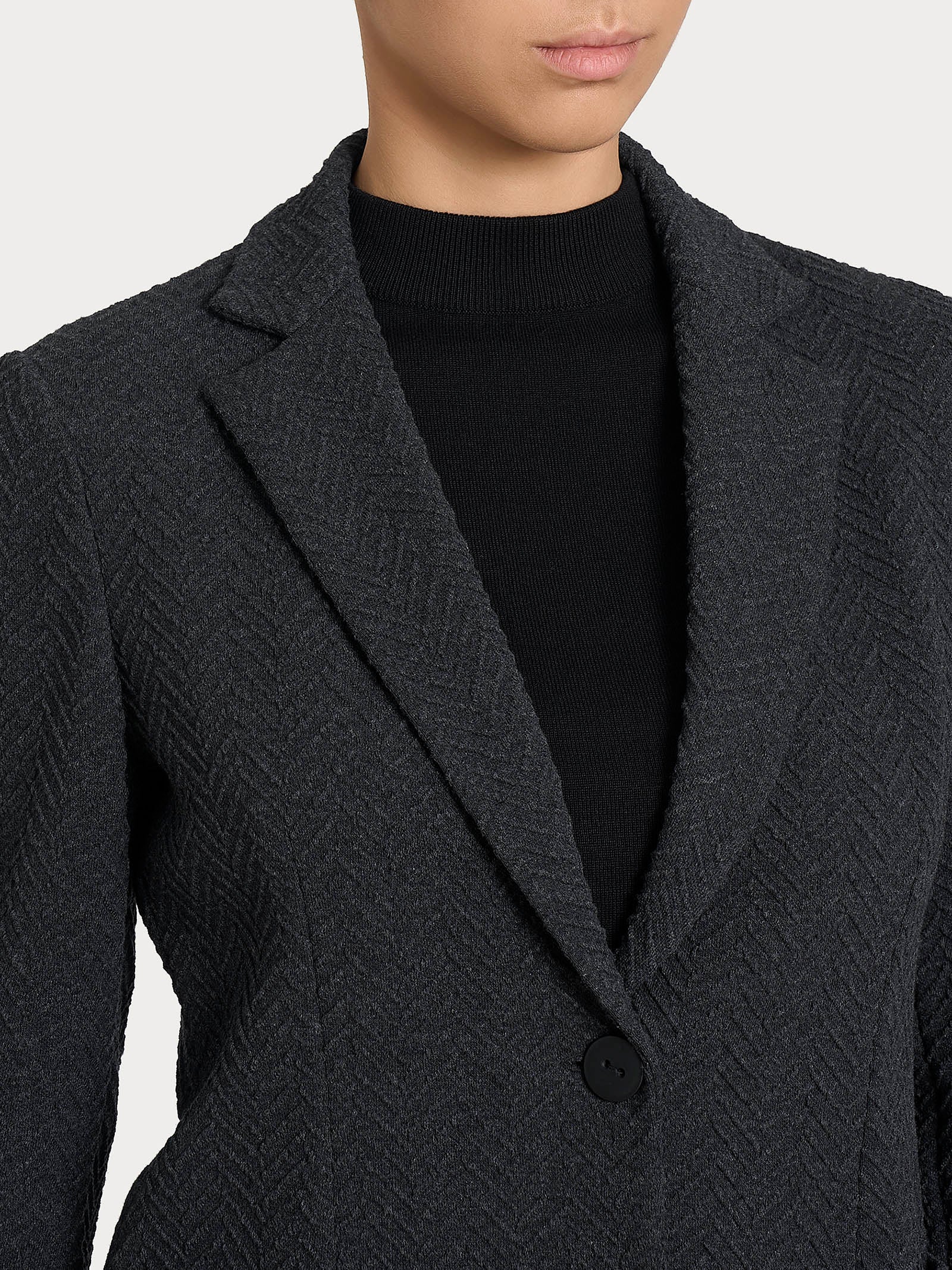 Ragno Eco Jacquard blazer oscuro due bottoni