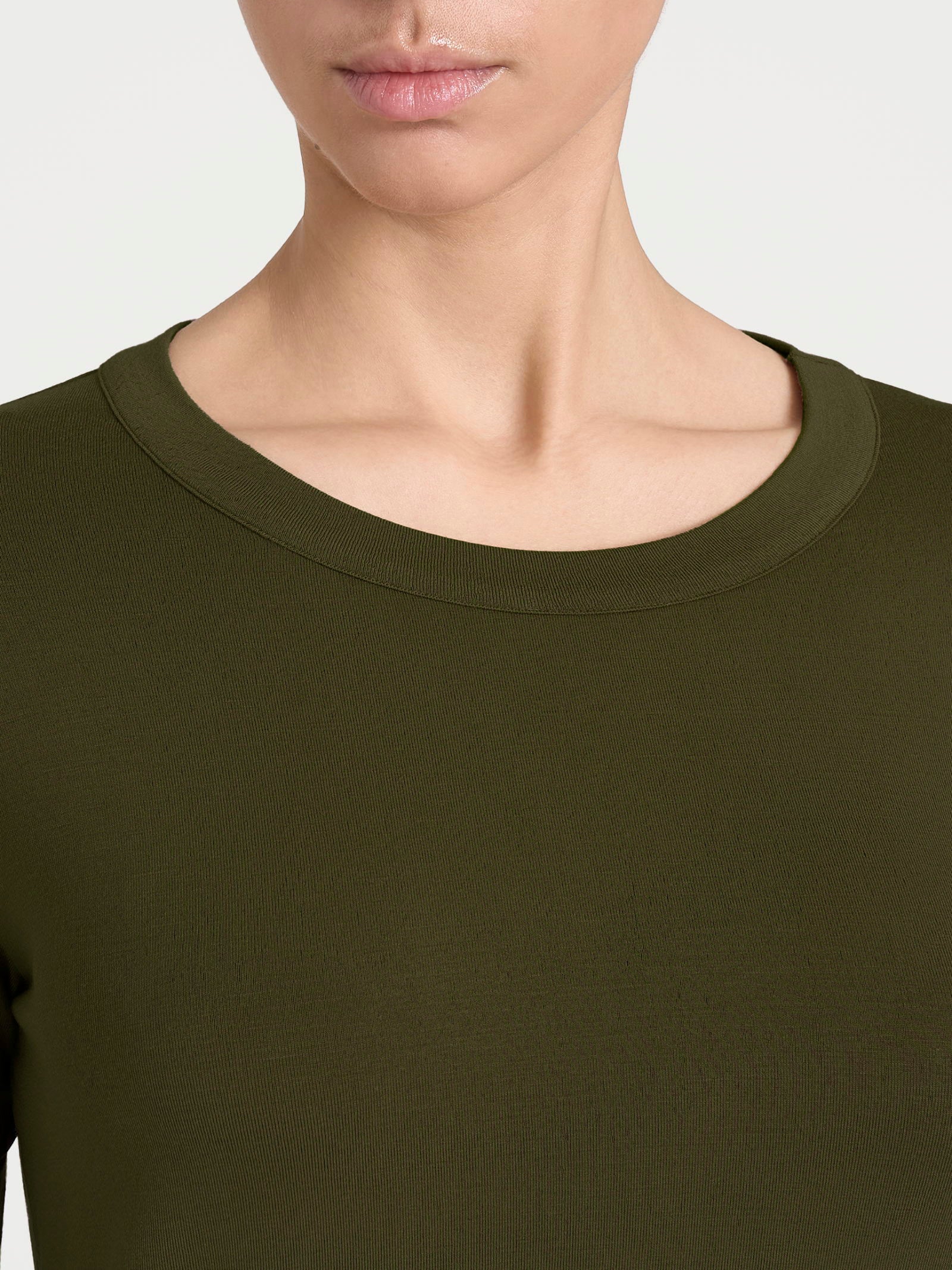 Ragno Eco Viscosa Maglietta Girocollo Lunga Dark Olive