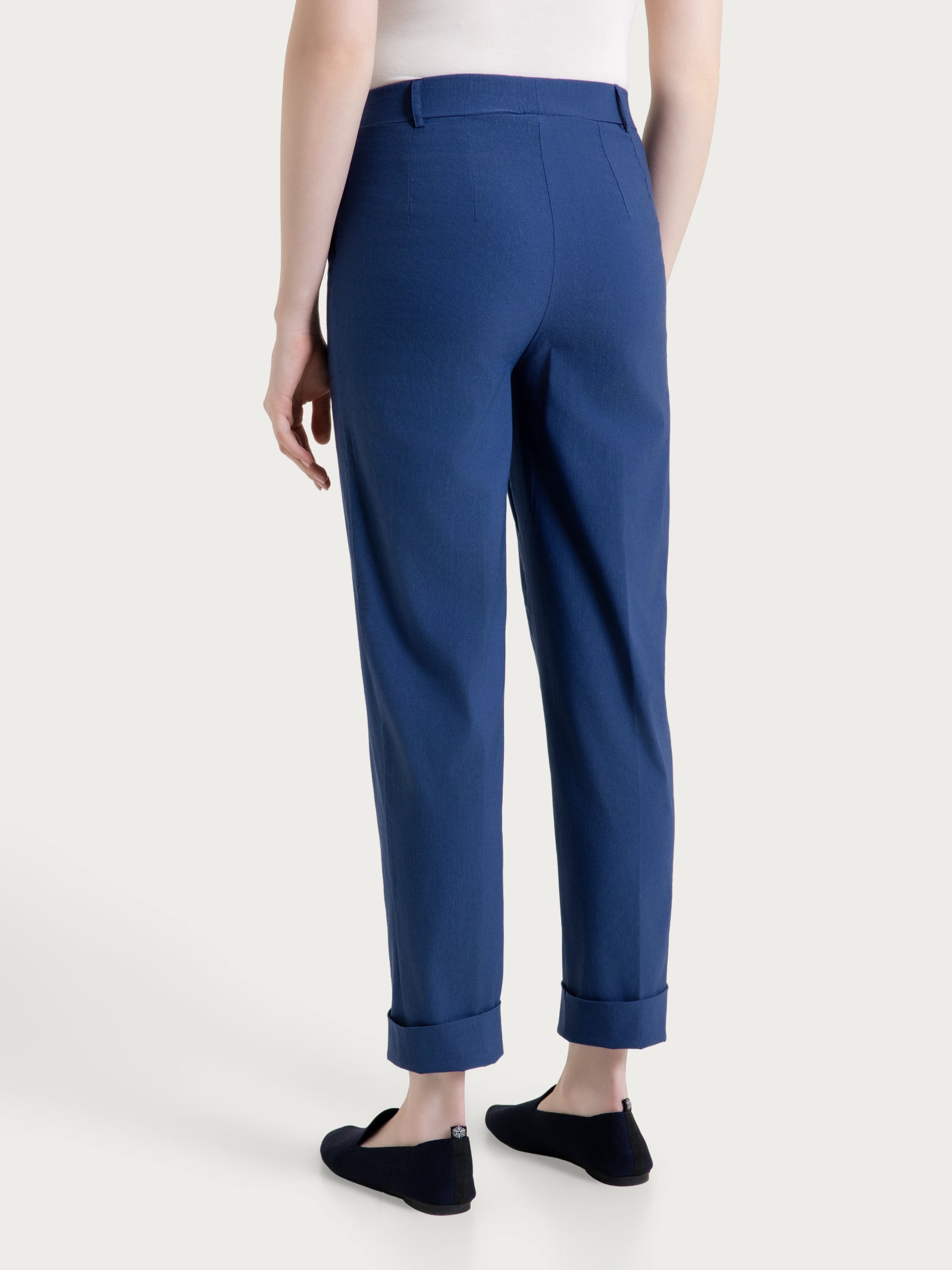 Ragno Pantalone Carota Tapered Lino Oceana Tasche