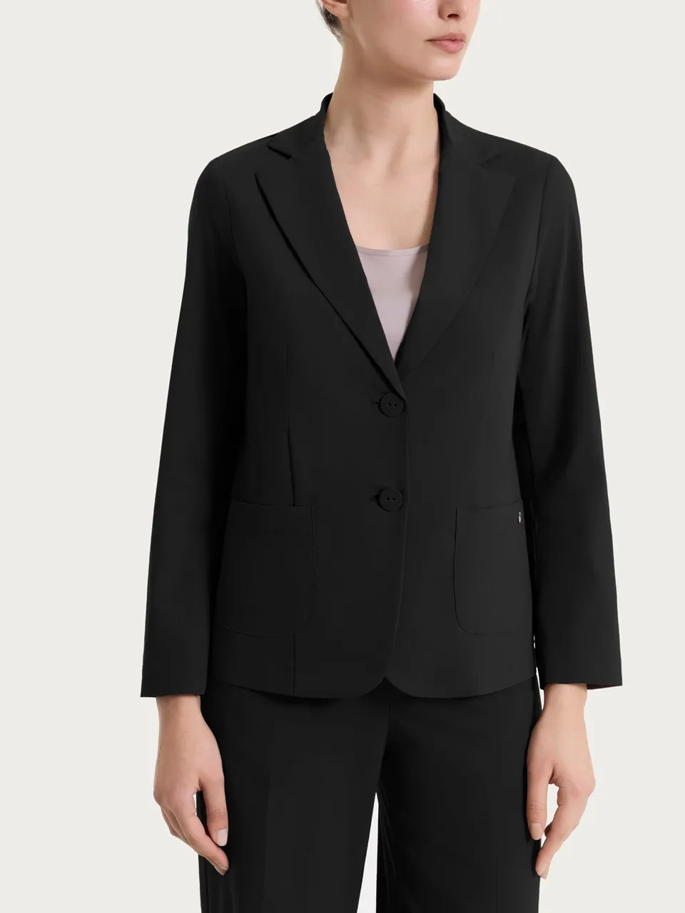 Ragno Super Fresh Blazer Due Bottoni Nero Cotone