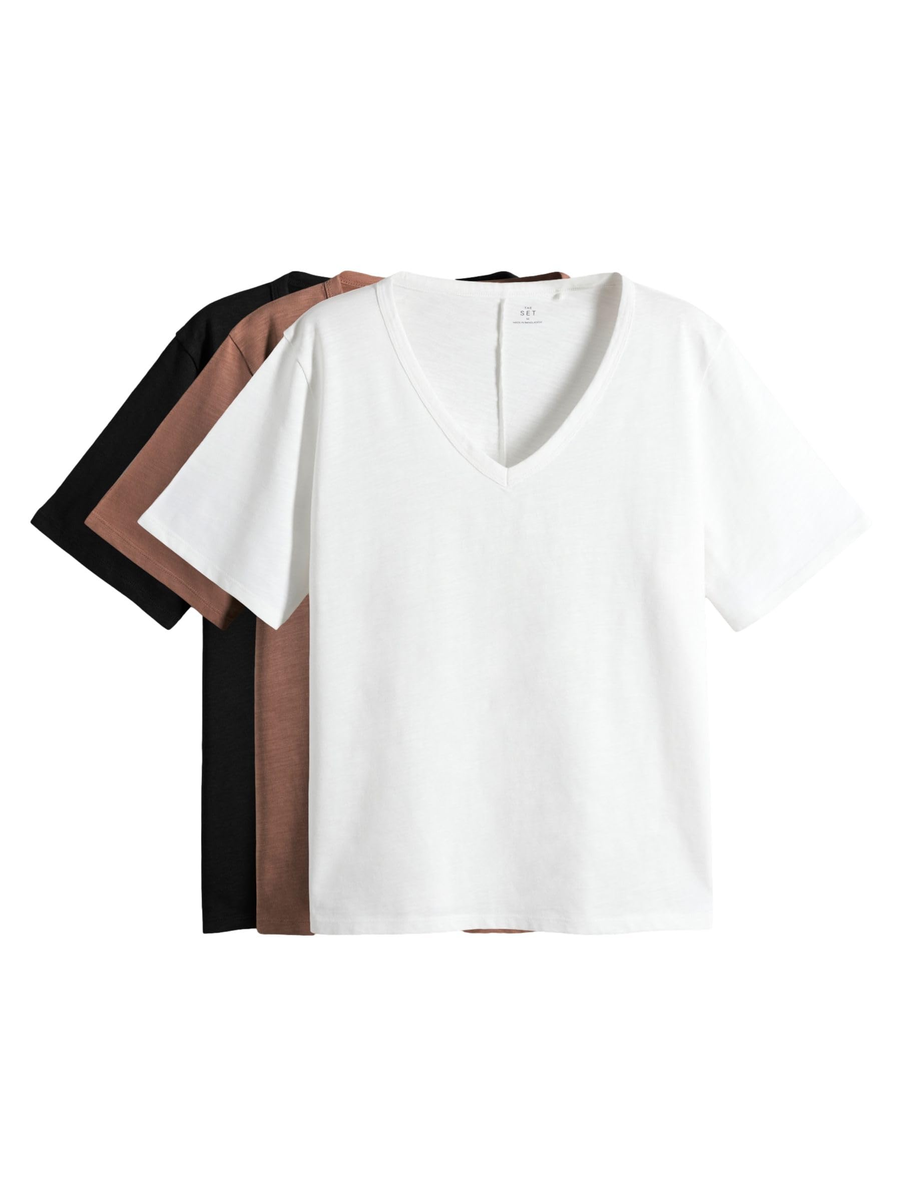 Next The Set T-Shirt Scollo a V 3 Pezzi Mélange