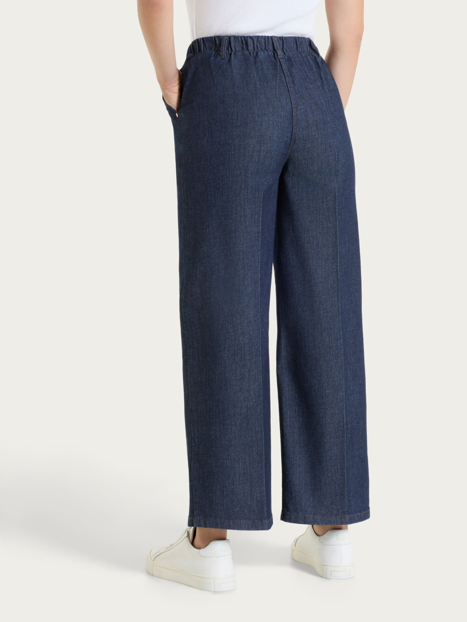 Ragno Super Denim Jeans cropped gamba larga indigo