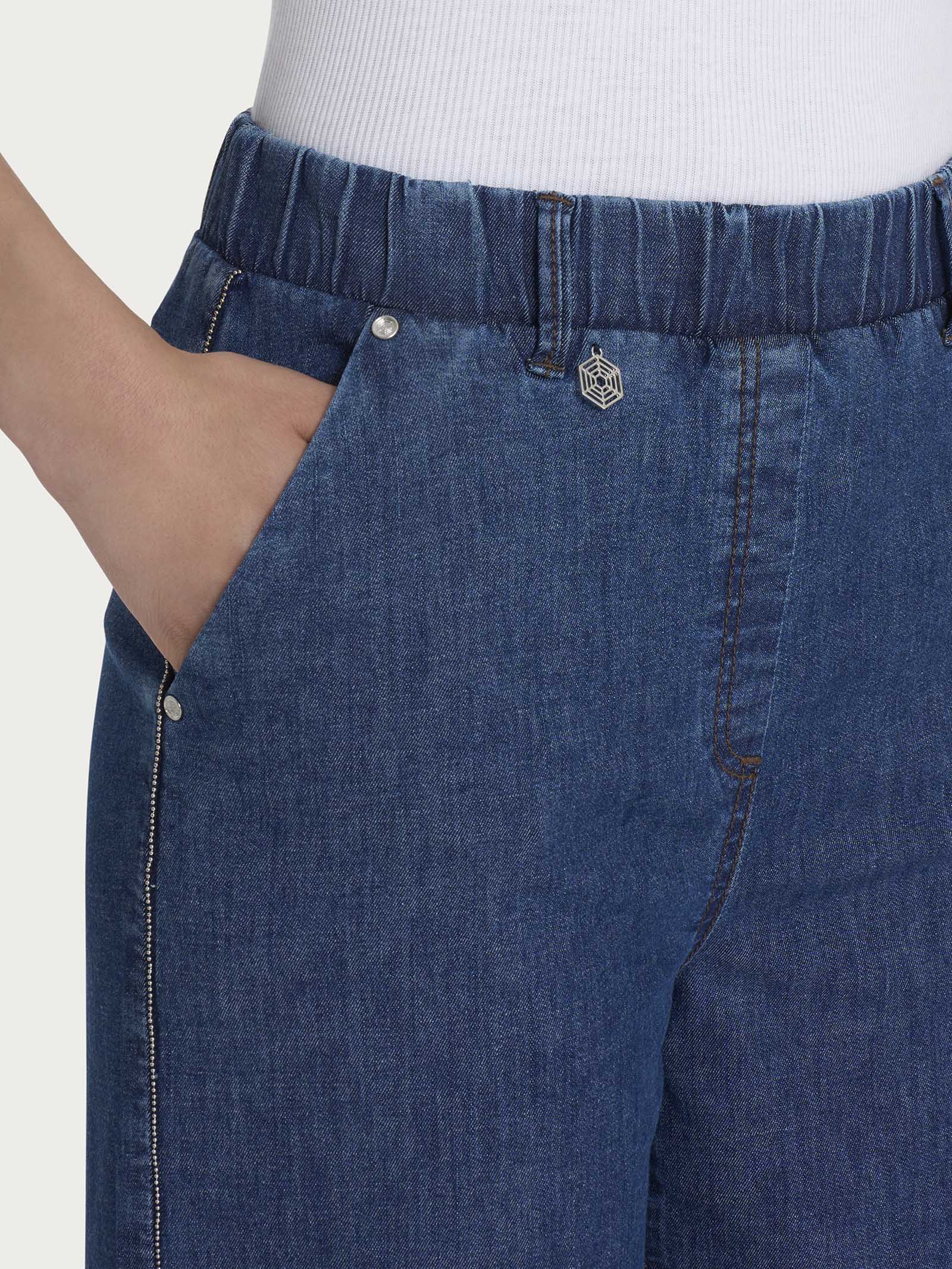 Ragno Light Denim jeans ampio caviglia blu vestibilità wide leg