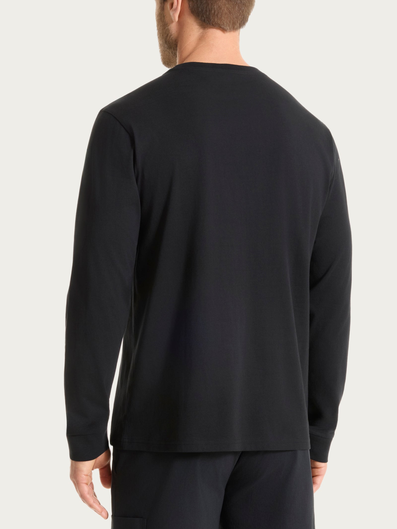 Ragno Heavy Duty Jersey maglietta manica lunga nero puro cotone