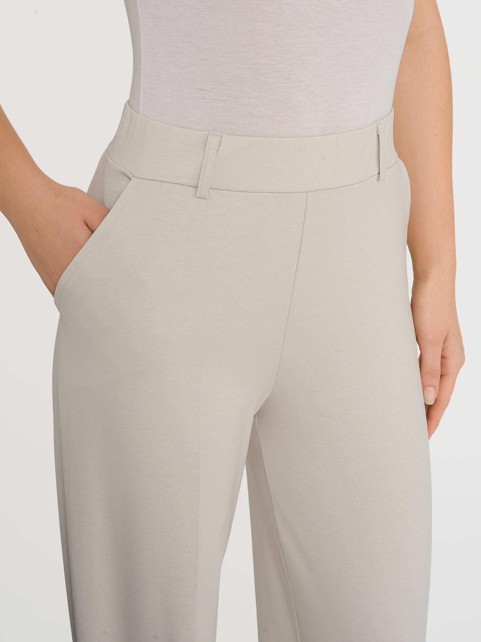 Ragno Compact Light pantalone ampio caviglia Champignon tasche elasticizzato