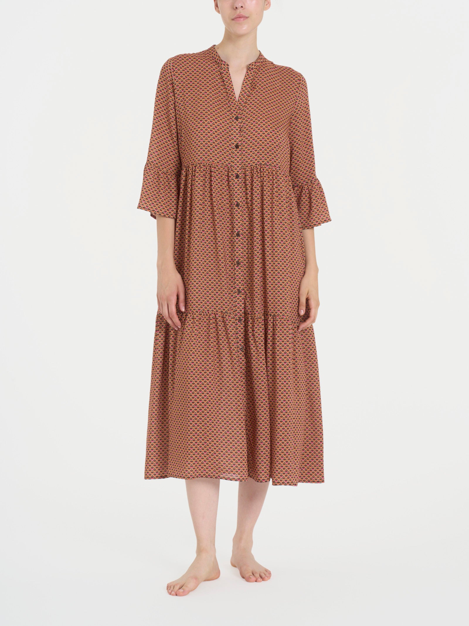 Ragno EcoSeta Abito lungo donna Spice Route manica 3/4