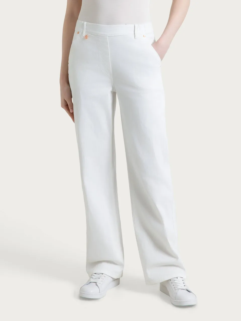 Ragno Super Denim Jeans Ampio Bianco Wide Leg
