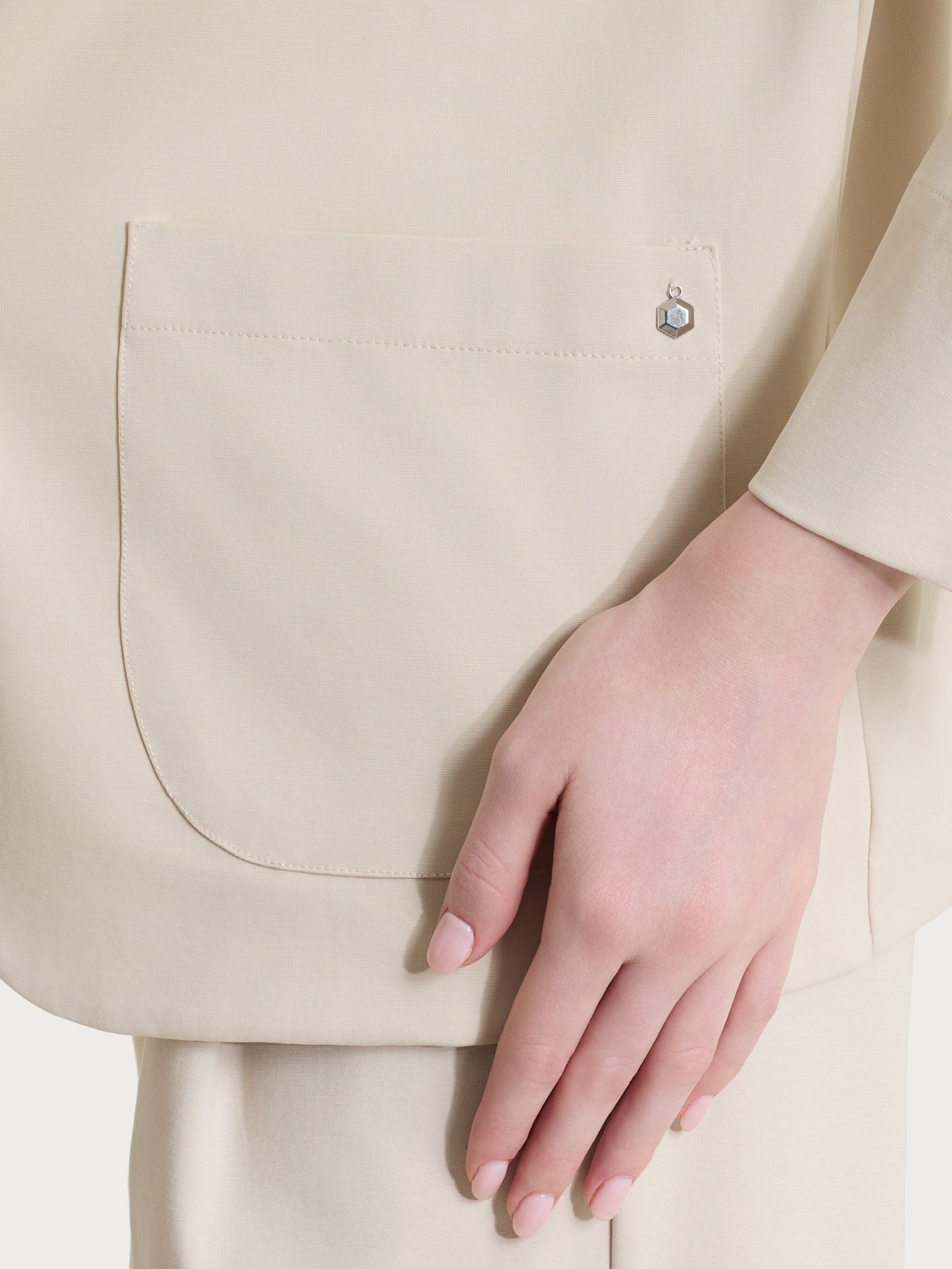 Ragno Compact Light blazer senza revers Champignon leggero