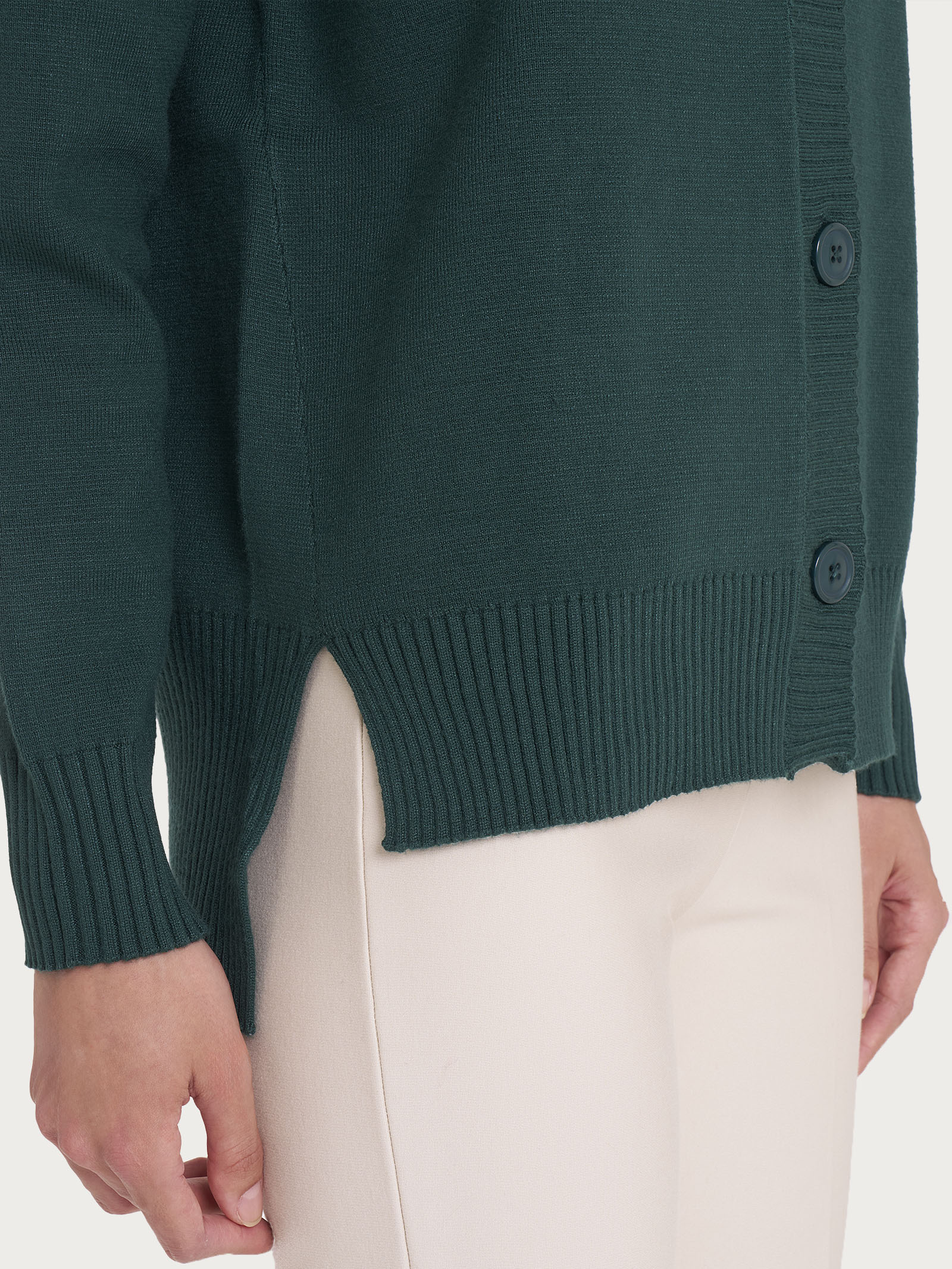 Ragno Super Soft cardigan bottoni Rain Forest caldo morbido