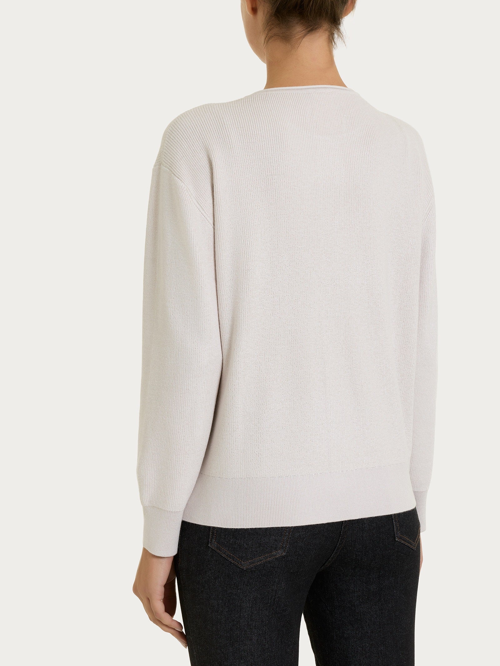 Ragno Four Seasons Cardigan Punto Perla Lilac Ash con bottoni