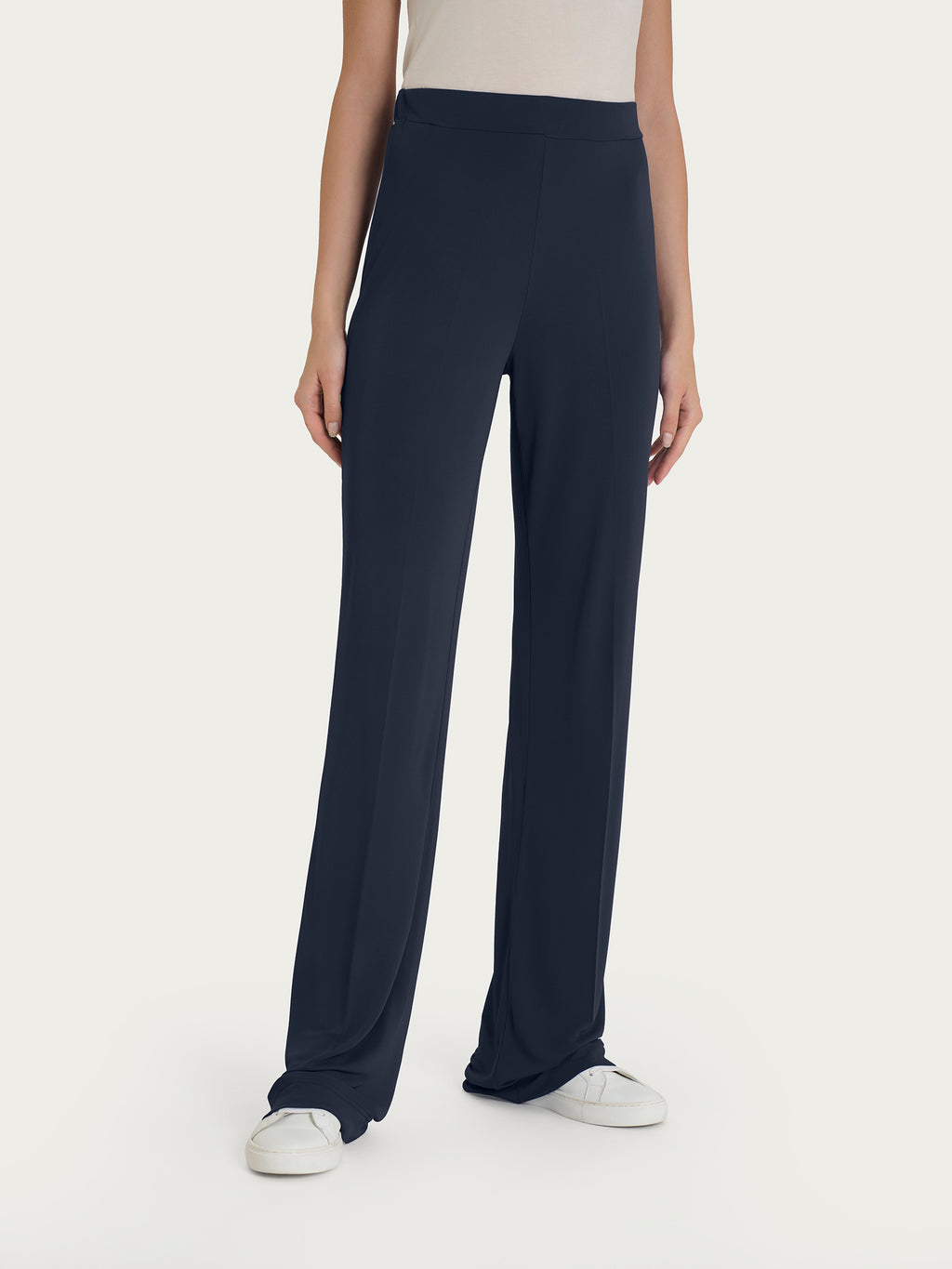 Ragno Crêpe Satin Pantaloni Larghi Blu