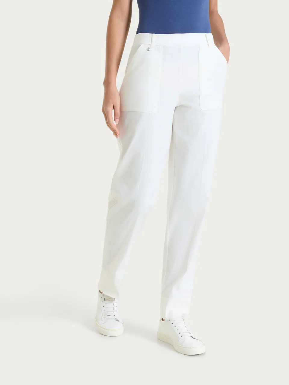 Ragno Linen Super Fresh Pantalone Carota Candido Lino