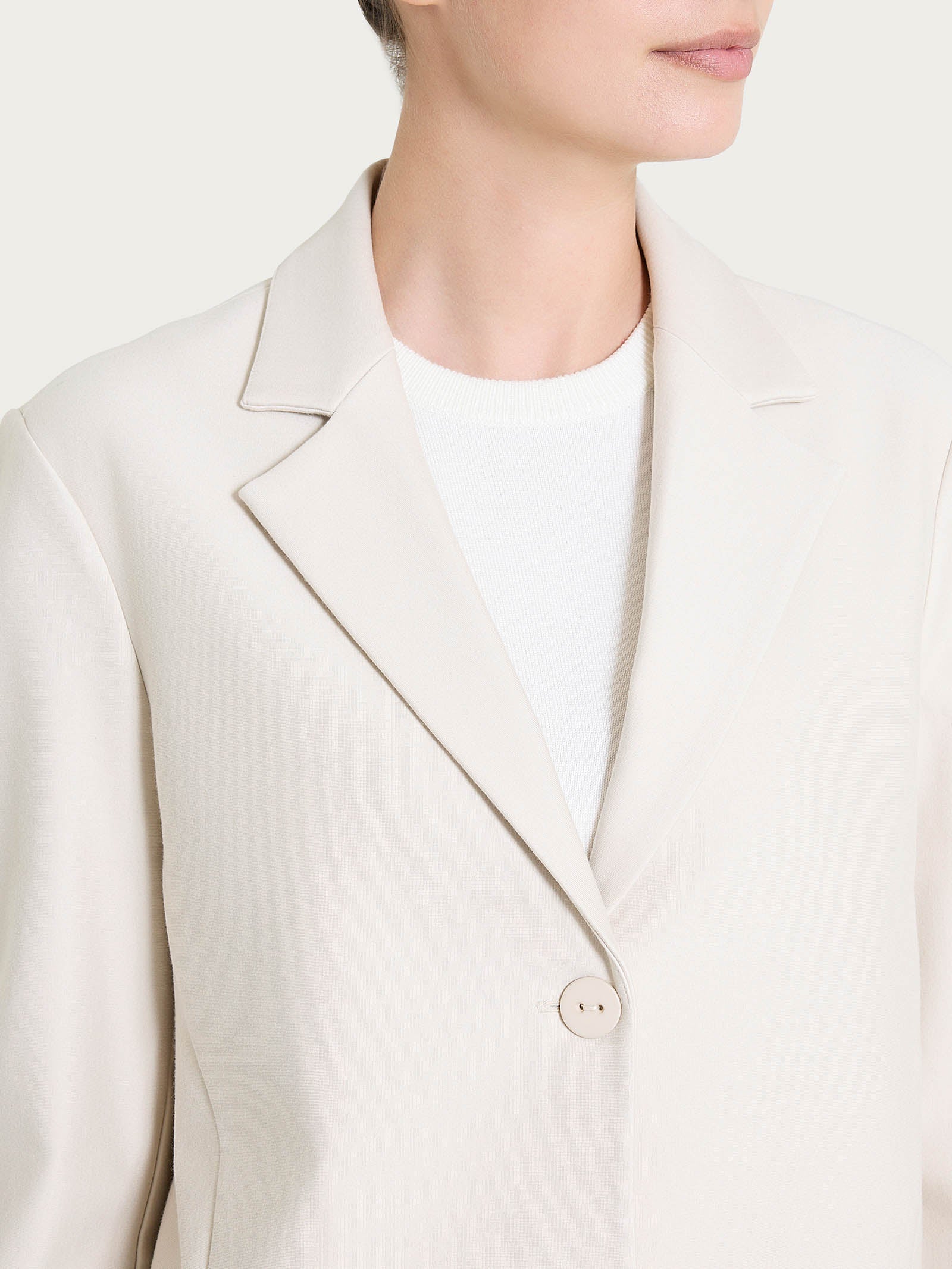Ragno Compact blazer due bottoni Champignon elasticizzato