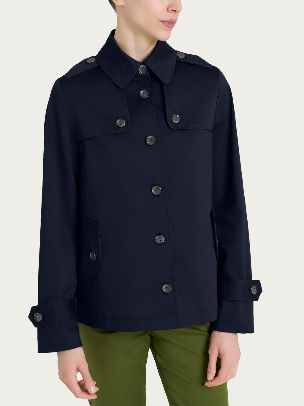 Ragno Satin Power Trench Corto Bleu idrorepellente