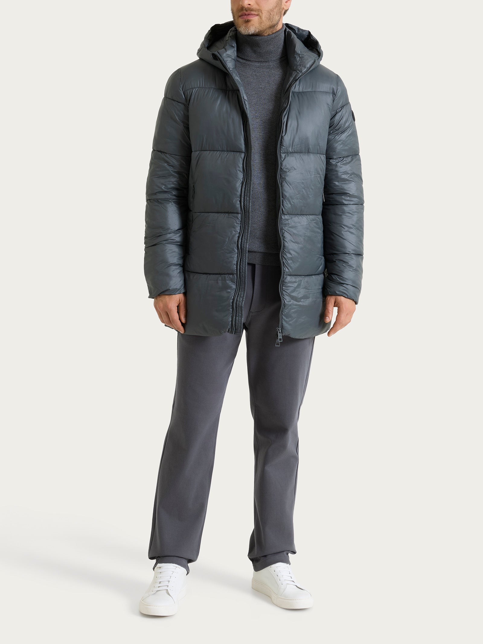 Ragno Vegan Down piumino shiny cappuccio Dark Shadow