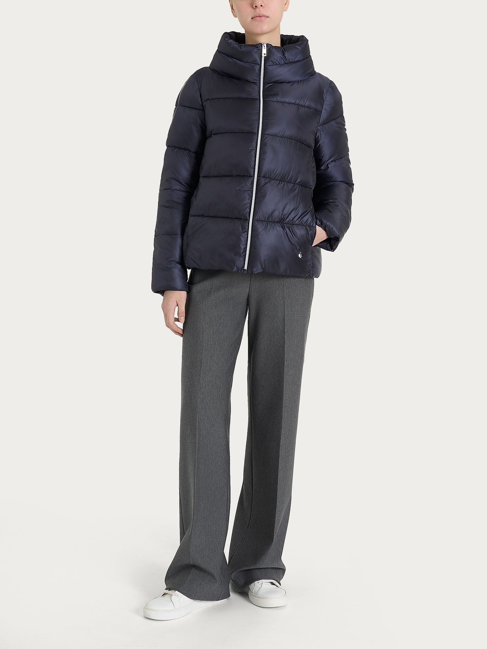 Ragno Vegan Down Piumino Collo Alto Bleu leggero