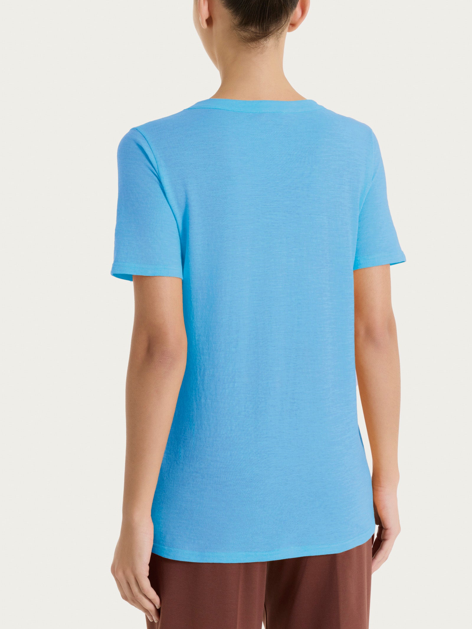 Ragno Slub Jersey Maglietta girocollo t-shirt donna azure