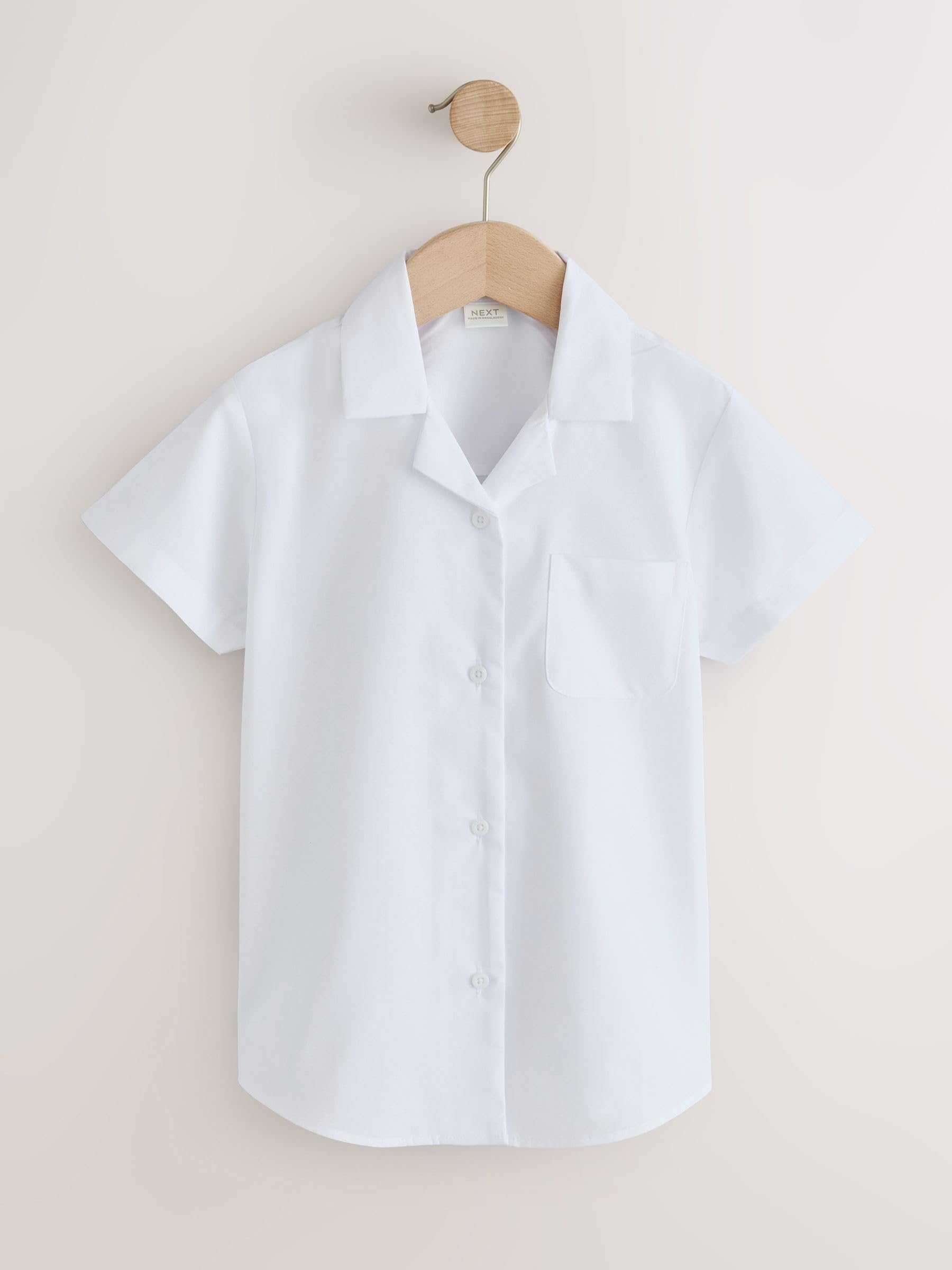 Next camicie scuola bambina maniche corte bianco 5 pezzi