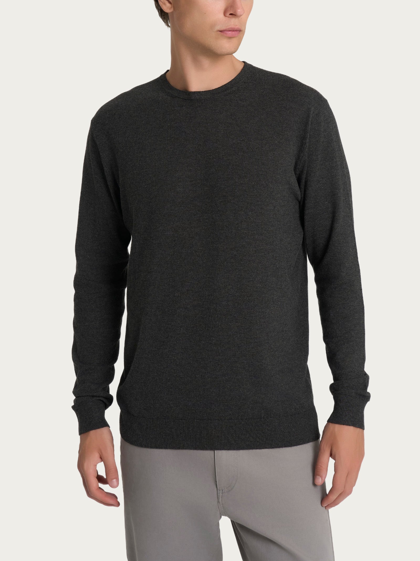 Ragno Four Seasons pull girocollo uomo antracite misto viscosa