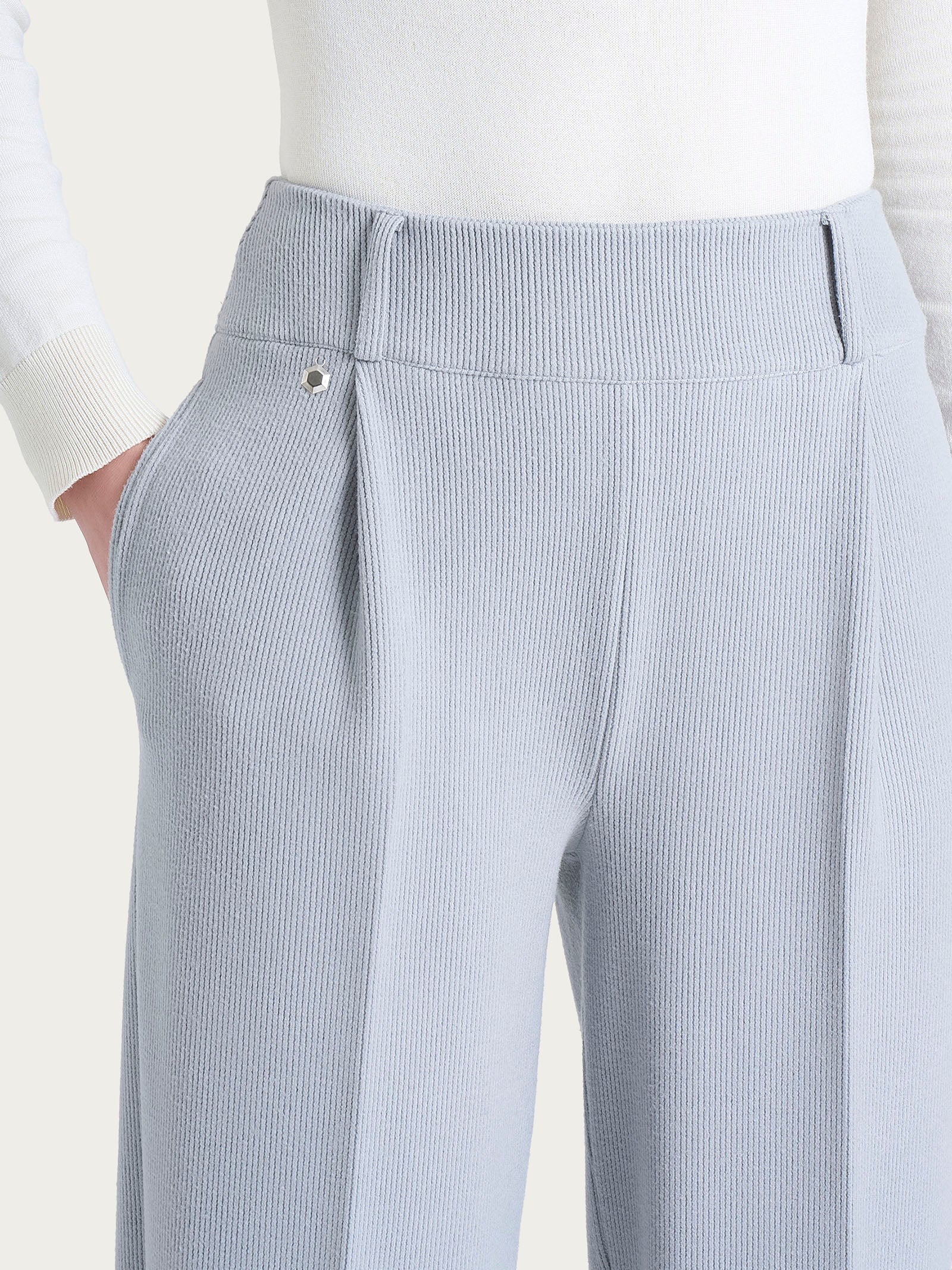 Ragno Compact pantalone carota Ultimate Gray velluto