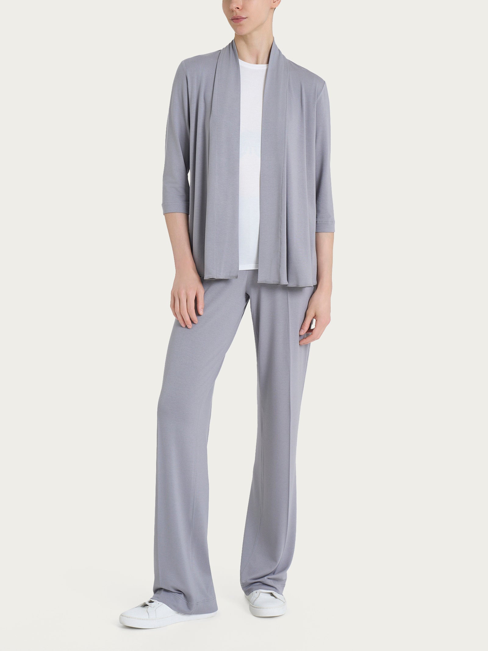 Ragno Cardigan Corto Aperto Viscosa Ultimate Gray