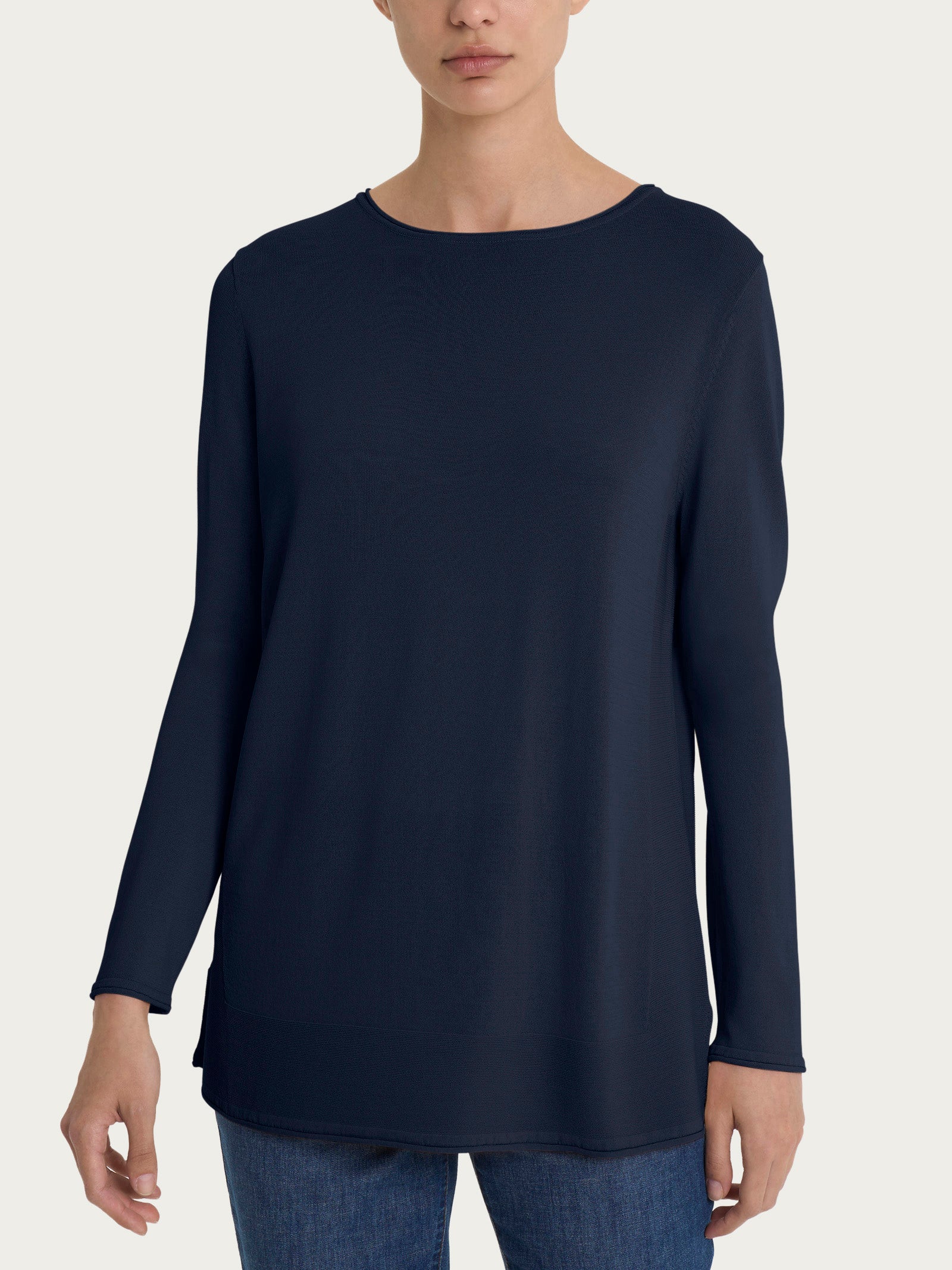 Ragno Viscosa Summer maglia barchetta blu manica lunga viscosa