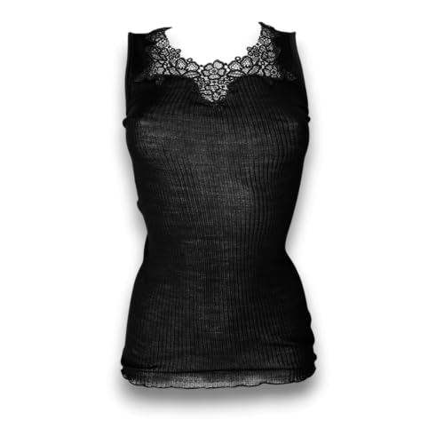 Lady C Plisse Spalla Larga Scollo Pizzo canotta rosa cipria calda