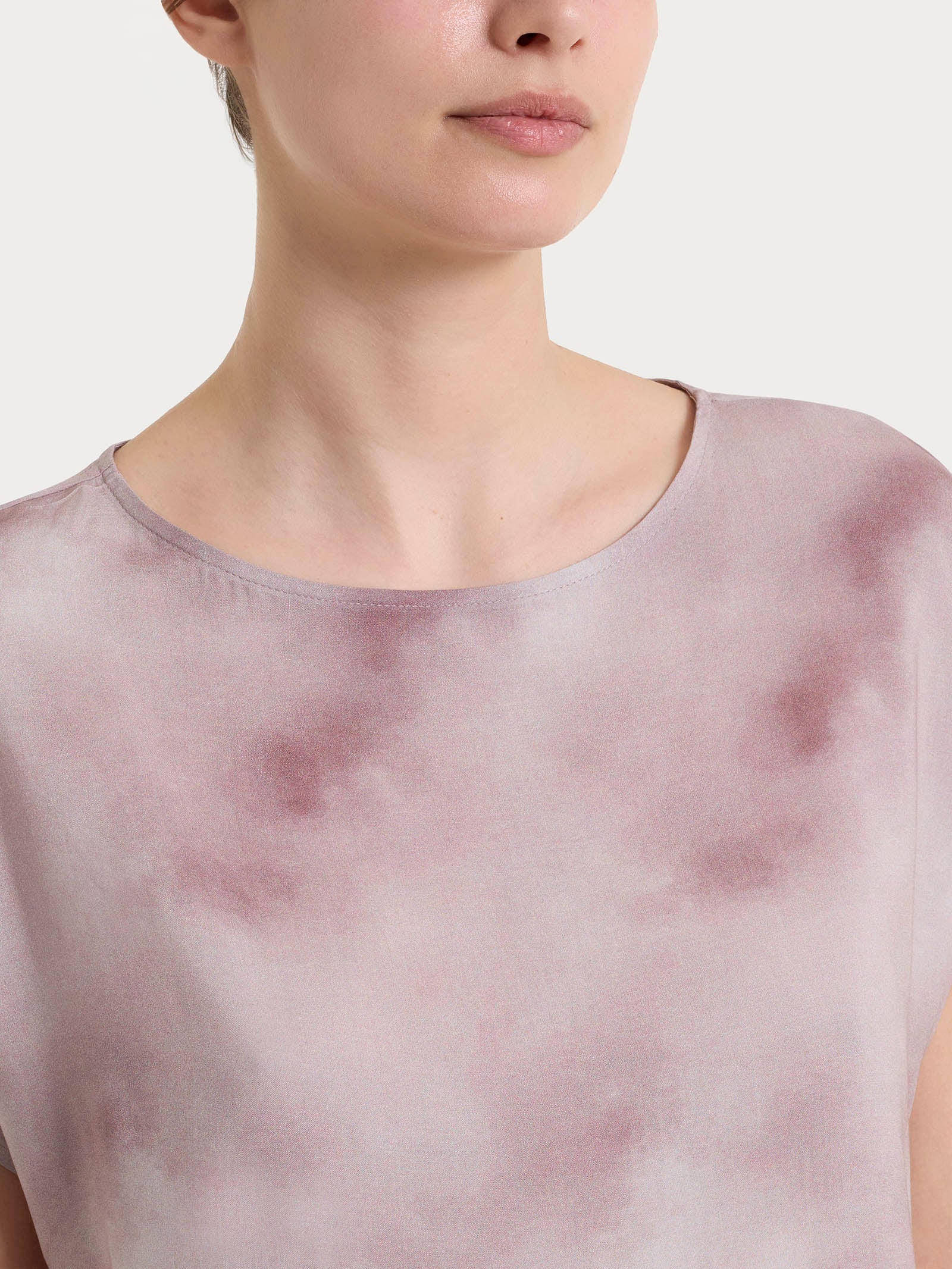 Ragno EcoSeta Blusa Manica Corta Shadow Gray in viscosa