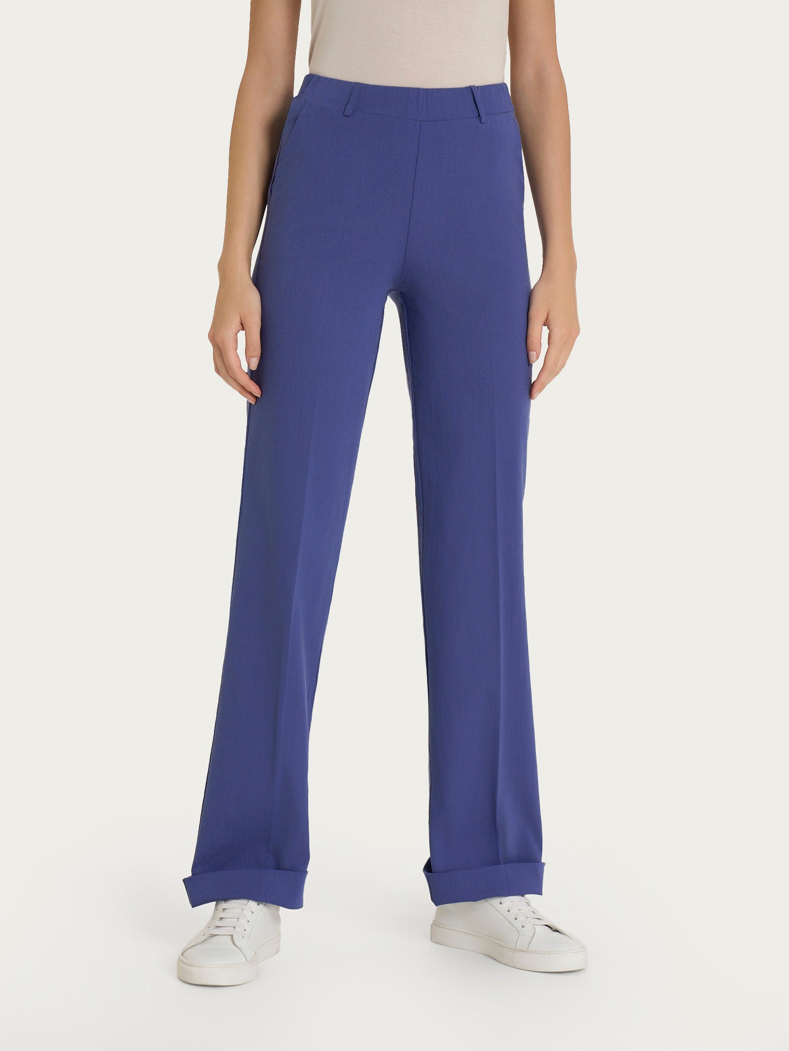 Ragno Super Natural Pantalone Dritto Skipper Blue con risvolto