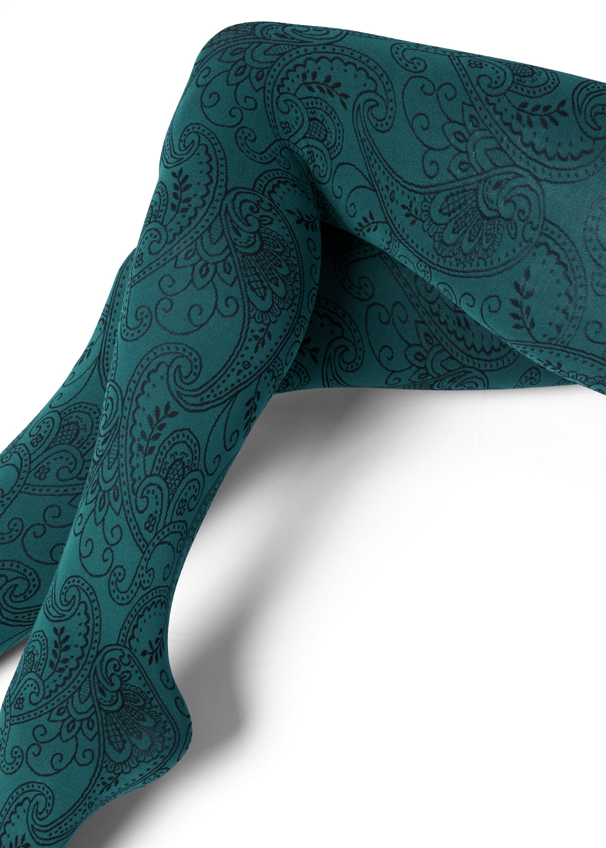 Philippe Matignon Paisley Collant Moda Coprente Nero