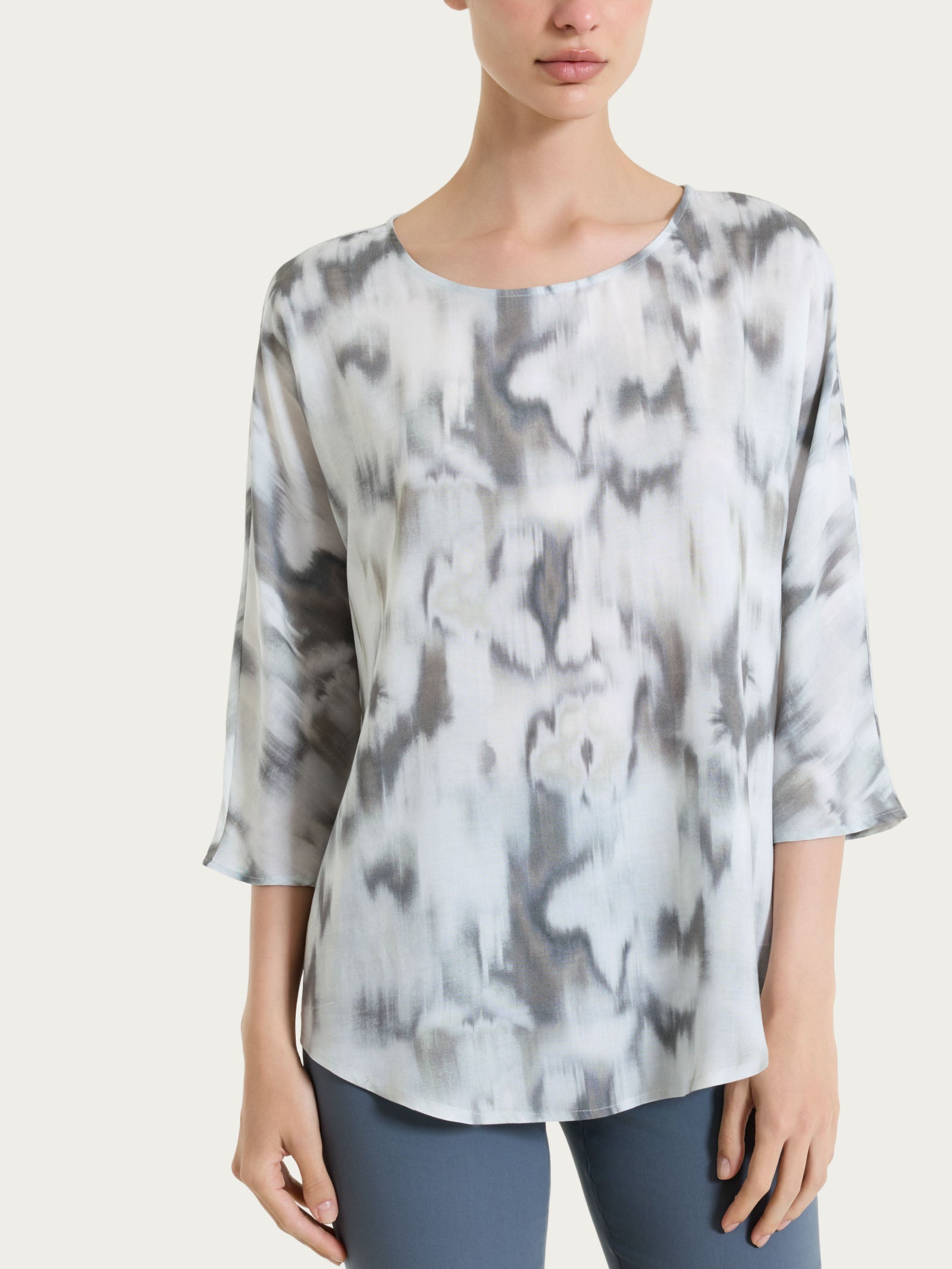 Ragno EcoSeta blusa 3/4 Fant. Turbulence fantasia morbida