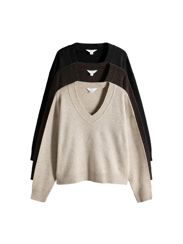 Geo Next The Set Maglioni Scollo a V in Lana donna x3