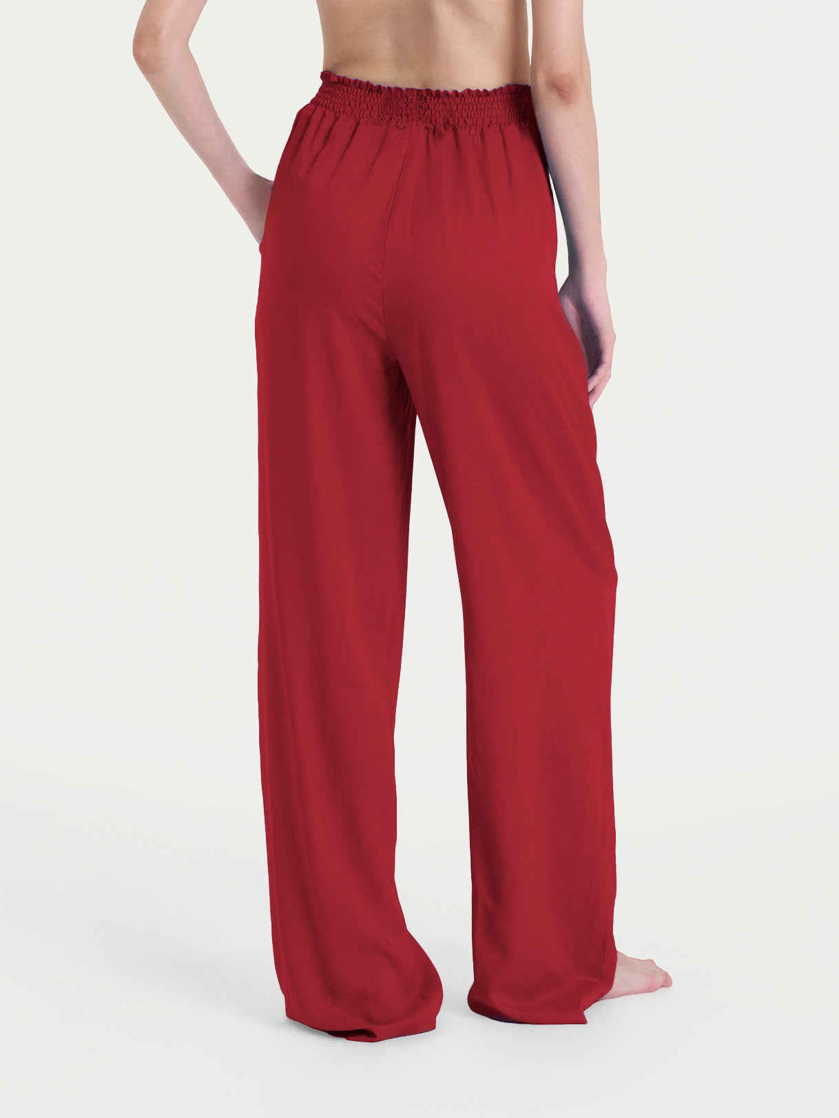 Ragno Ecoseta Pantalone Ampio Wide Leg viscosa Brandy Snifter