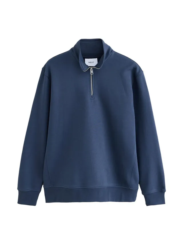 Next felpa uomo zip corta jersey misto cotone taglia L