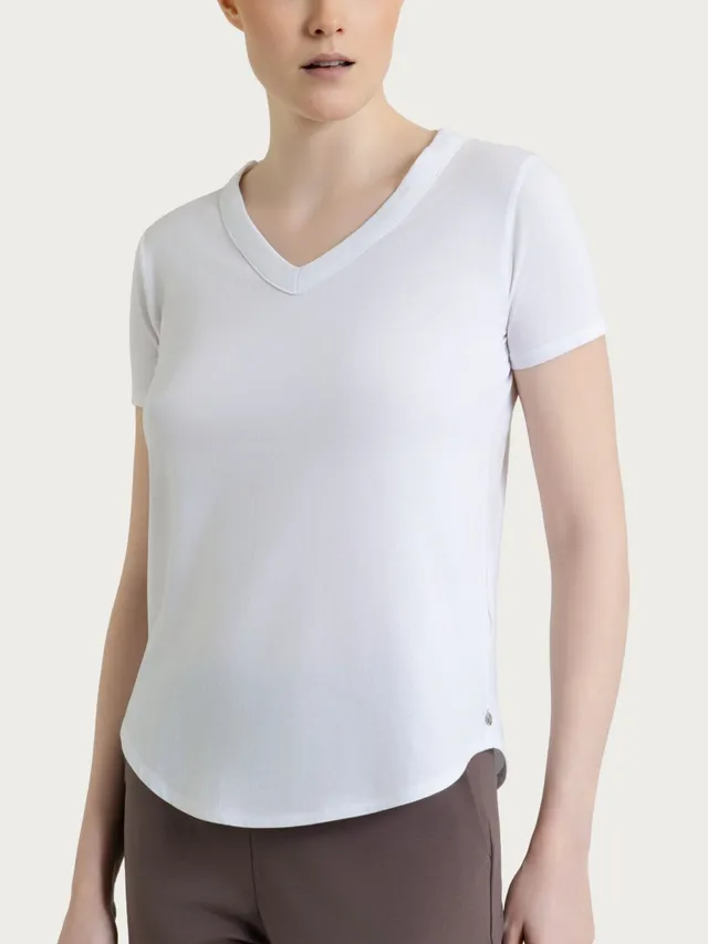 Ragno Ultralight Maglietta scollo a V manica corta Bianco
