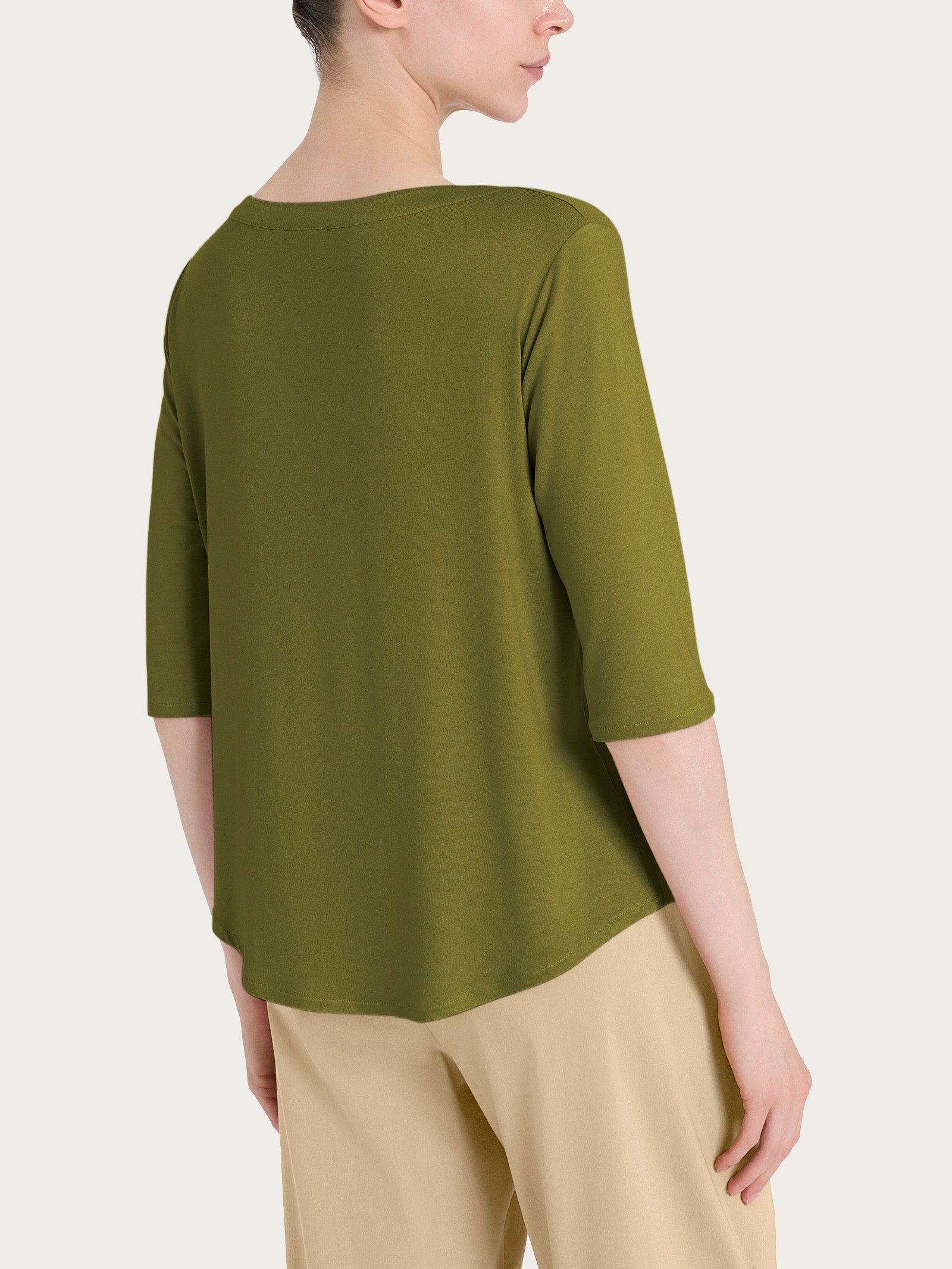 Ragno Gem Girocollo maglietta viscosa verde manica 3/4
