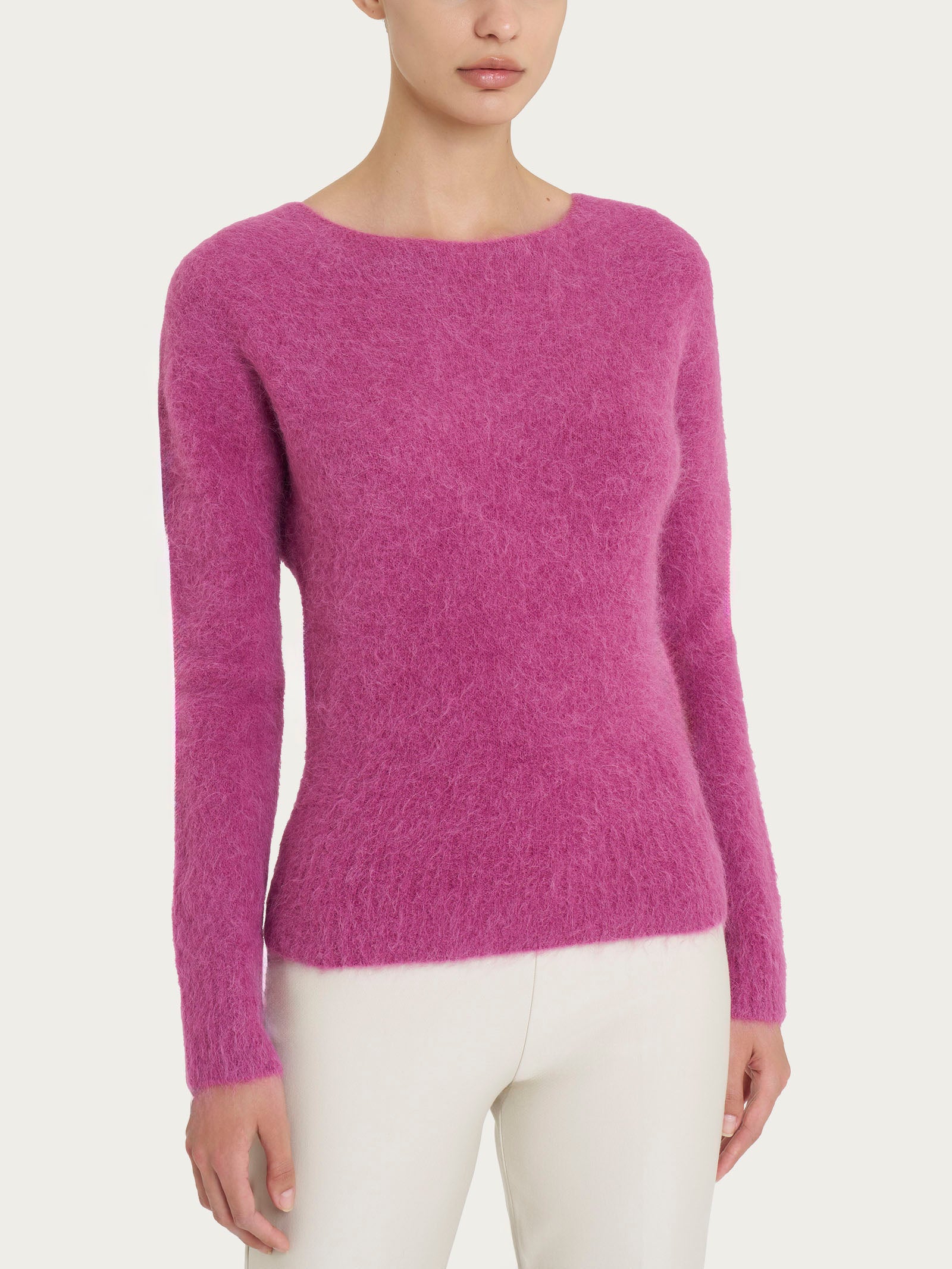 Ragno Merino Soft Maglia Girocollo Alpaca Red Violet