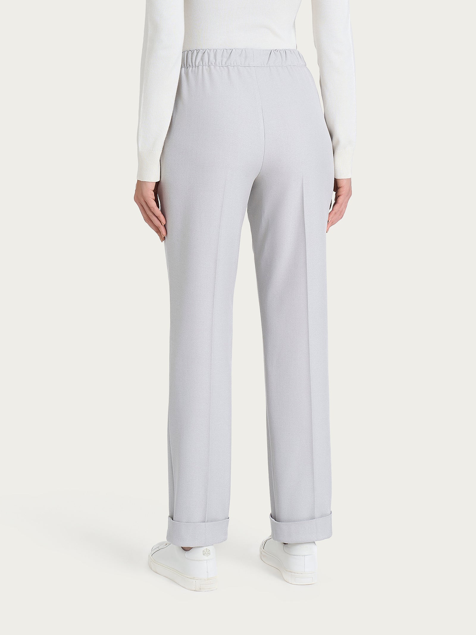Ragno Gem pantalone dritto flannel twill Ghiaia Mel.
