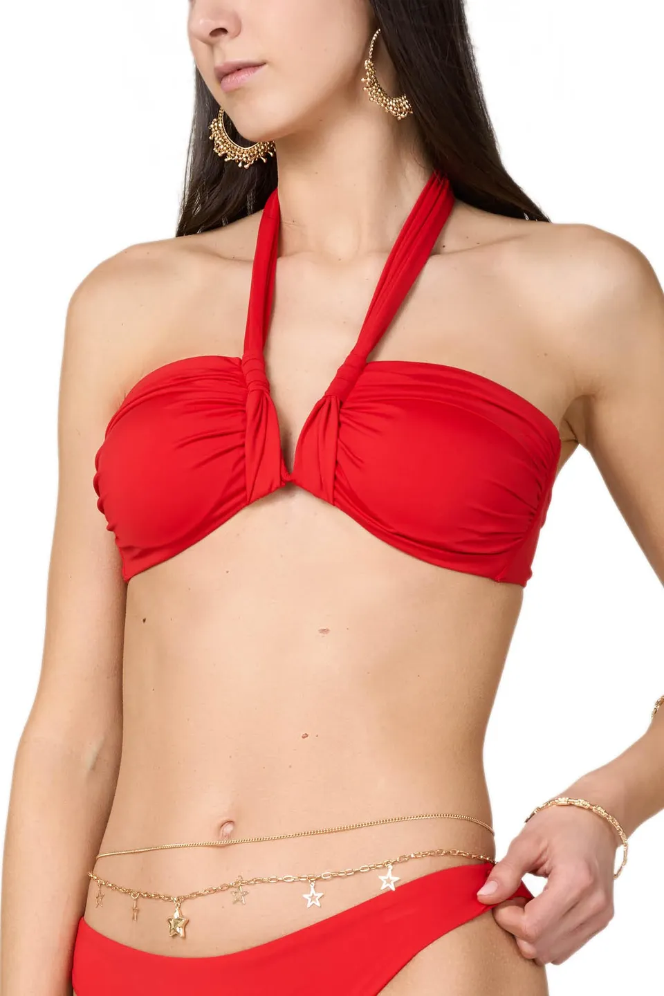 Goldenpoint Fascia a V Top Bikini Tinta Unita con Ferretto