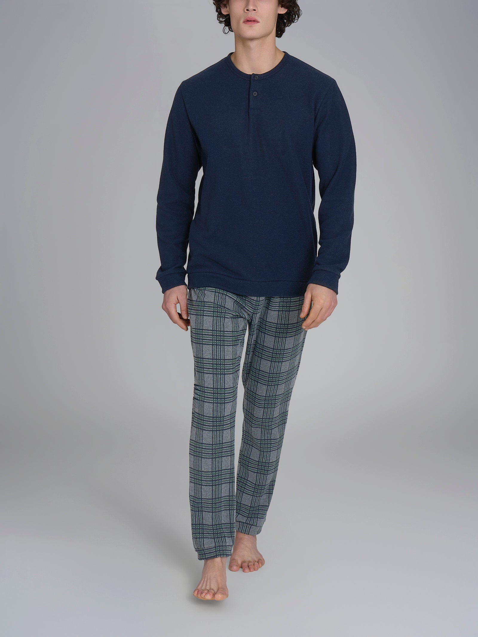 Ragno Cotton Eco Pile pigiama uomo serafino Fant.Outer Space